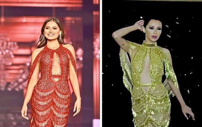 Acusan de plagio al diseñador michoacano por vestido de Andrea Meza