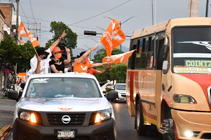 Encabeza Mercedes Calderón la Ruta Naranja en la capital michoacana