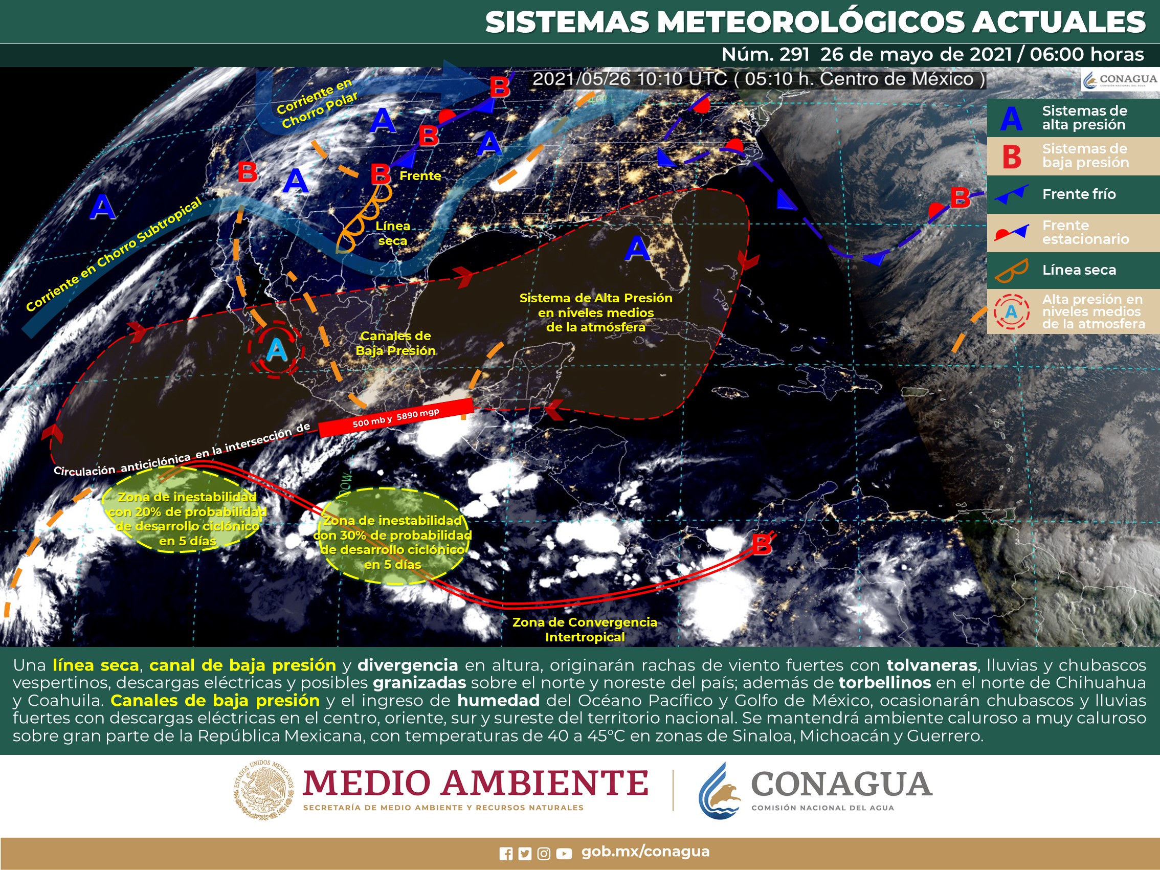 Pronóstico del clima ara hoy miércoles