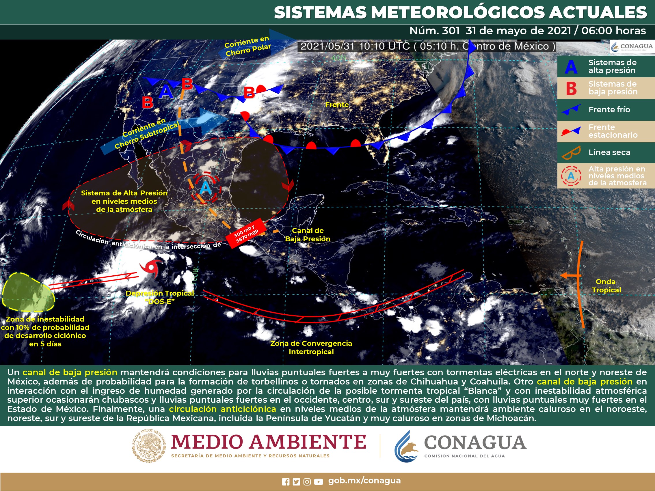 Pronóstico del clima de hoy lunes