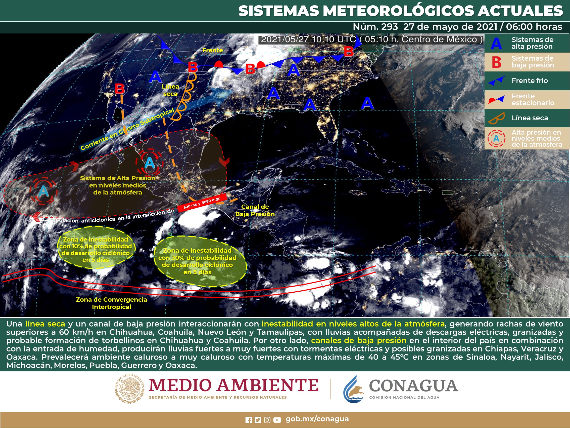 Pronóstico meteorológico general de hoy jueves