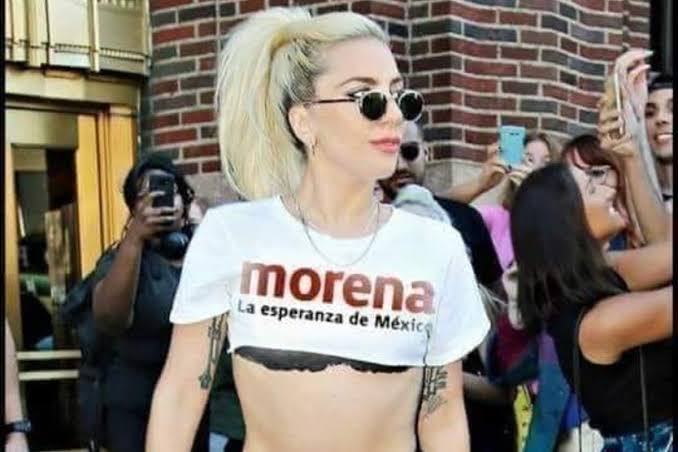Utilizan foto de Lady Gaga para promocionar apoyo a Morena y AMLO