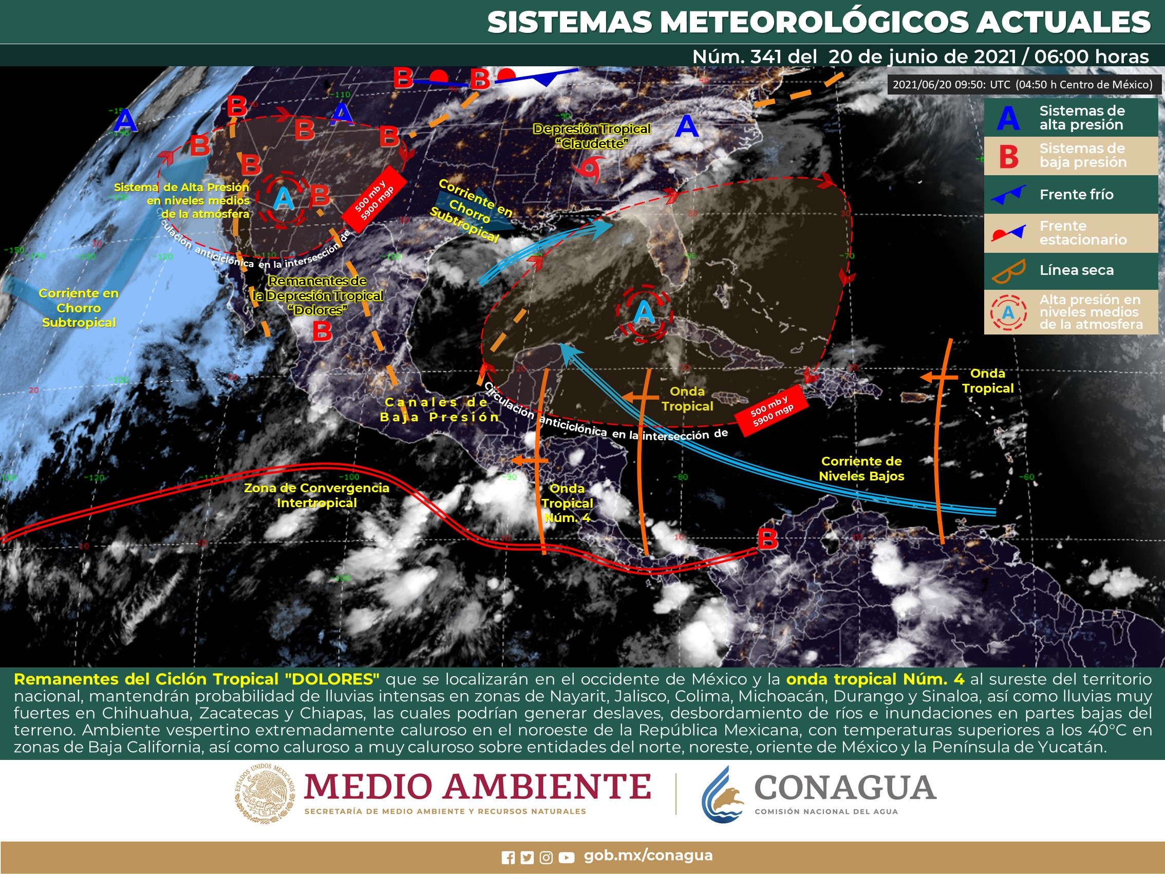 El clima general para hoy domingo