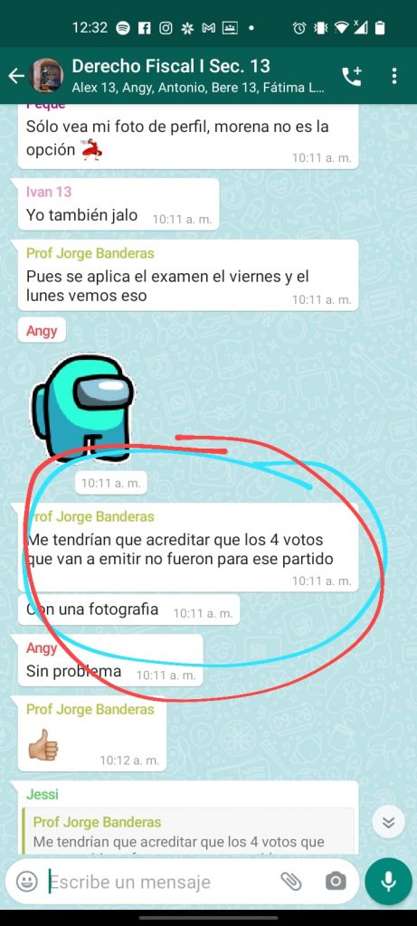 Profesor no votar Morena cárcel