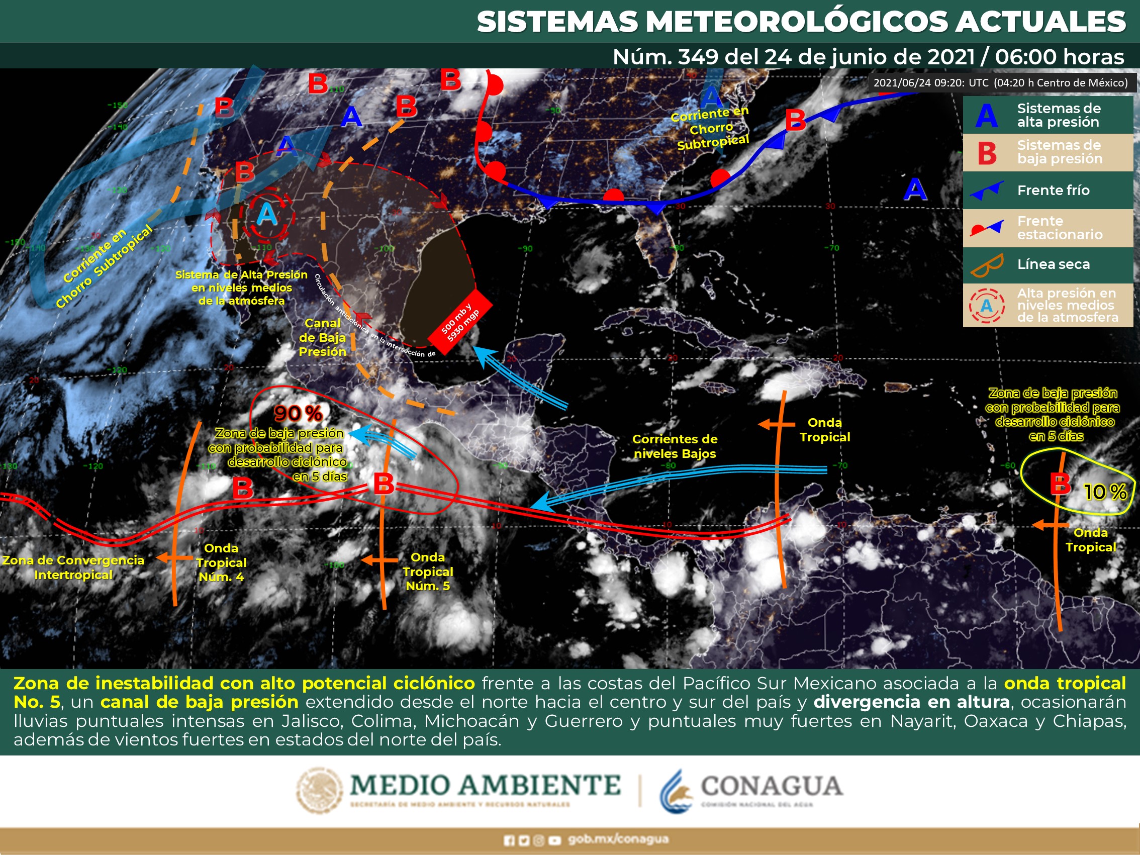 Pronóstico de este jueves el meteorológico