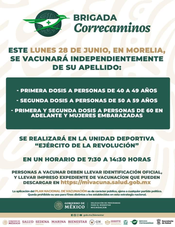 Continuará lunes vacunación Covid 