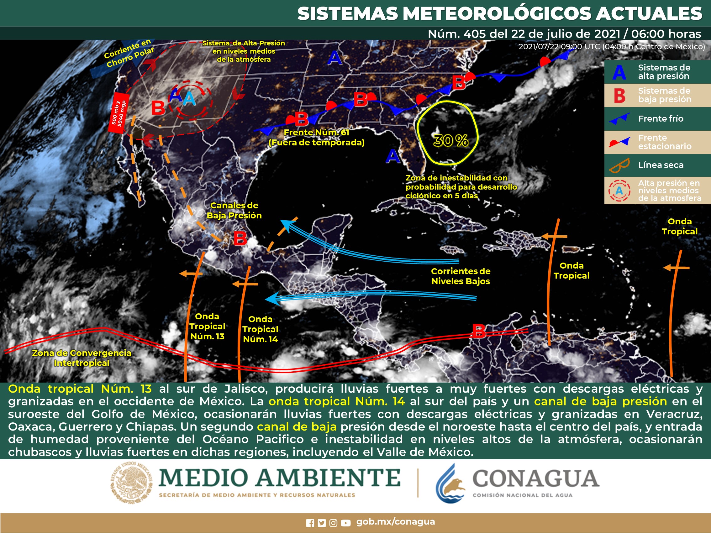 El pronóstico del meteorológico para hoy