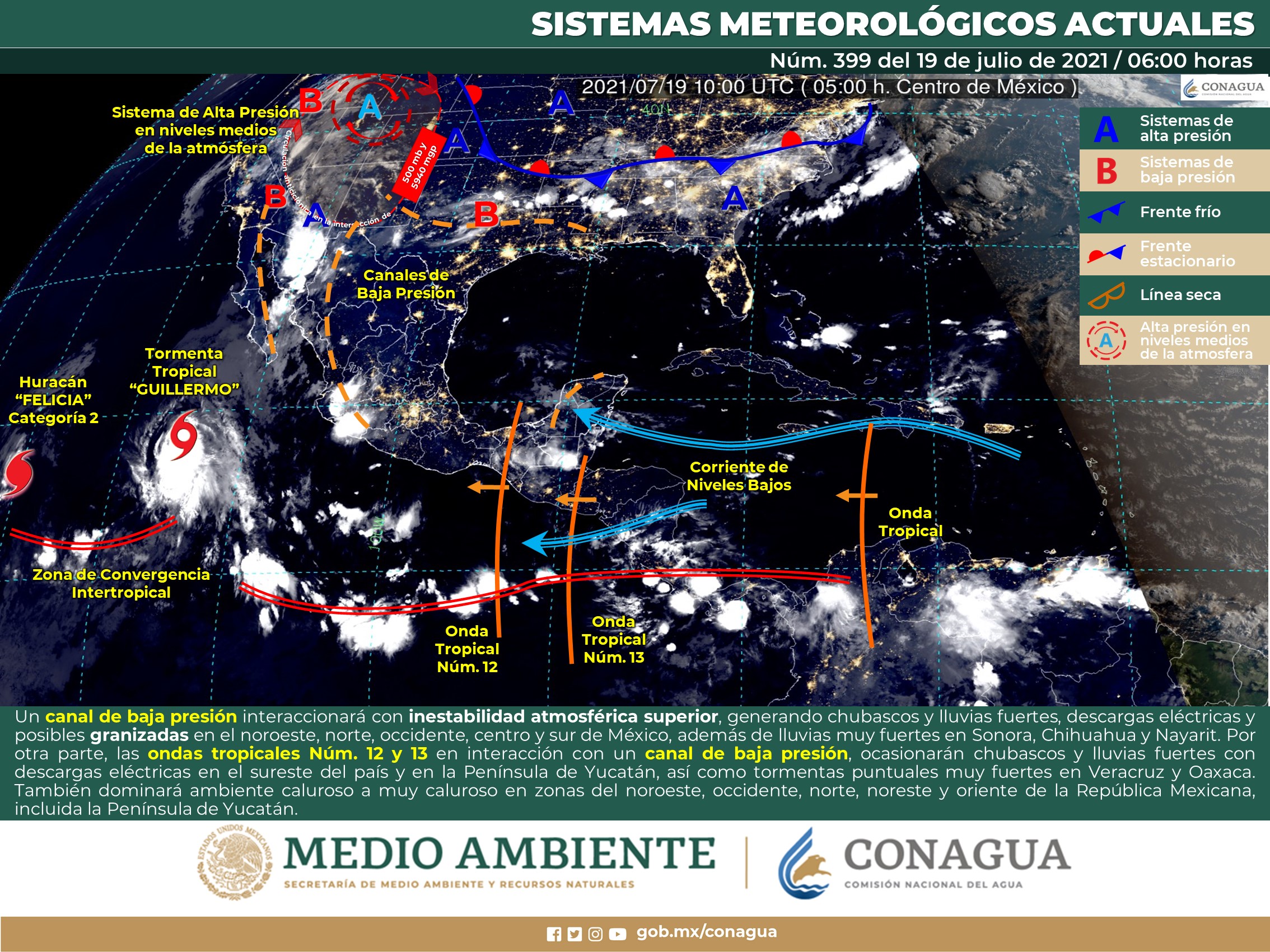 Estado del meteorológico de hoy lunes,