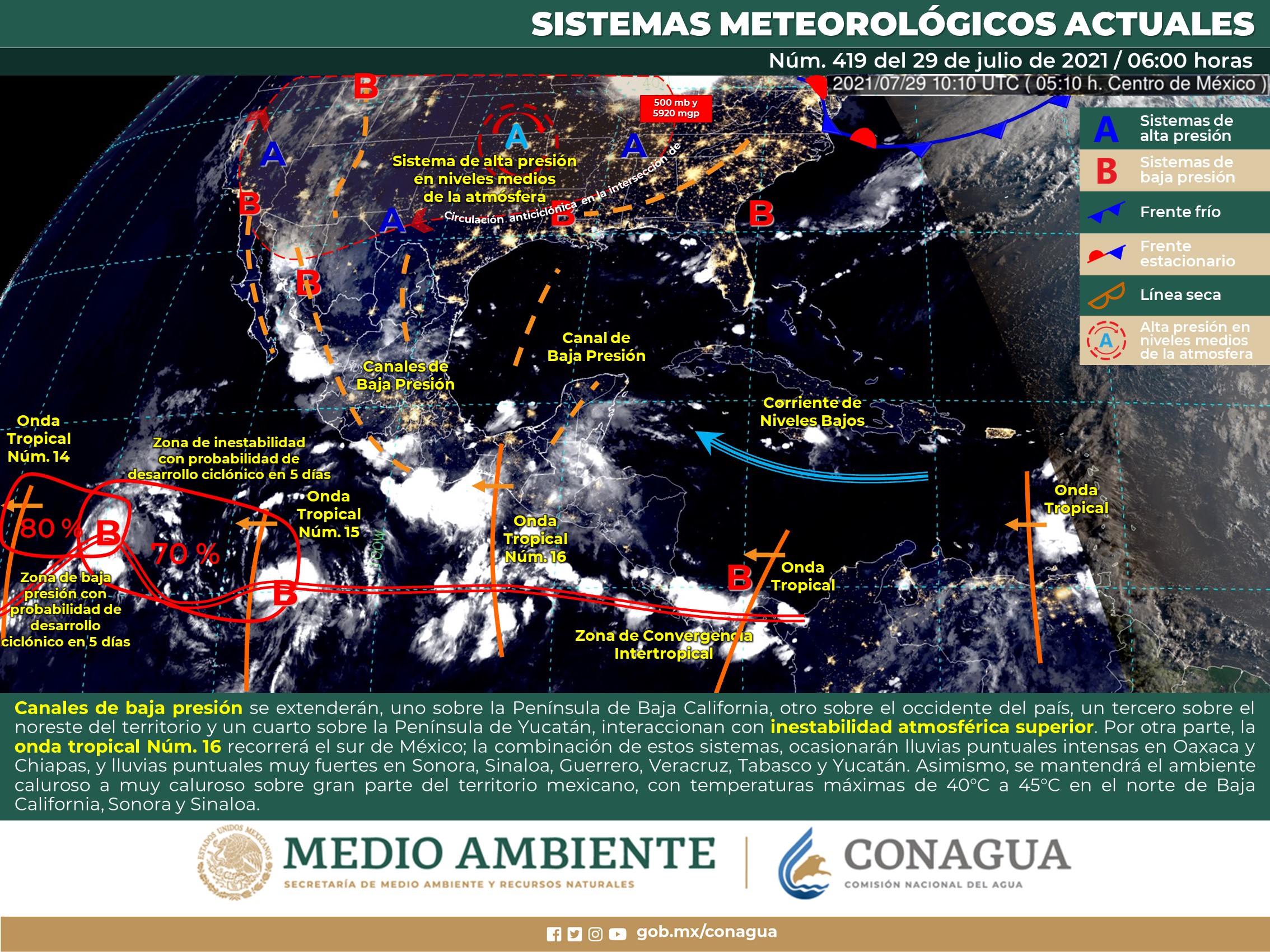 Pronóstico meteorológico de hoy jueves