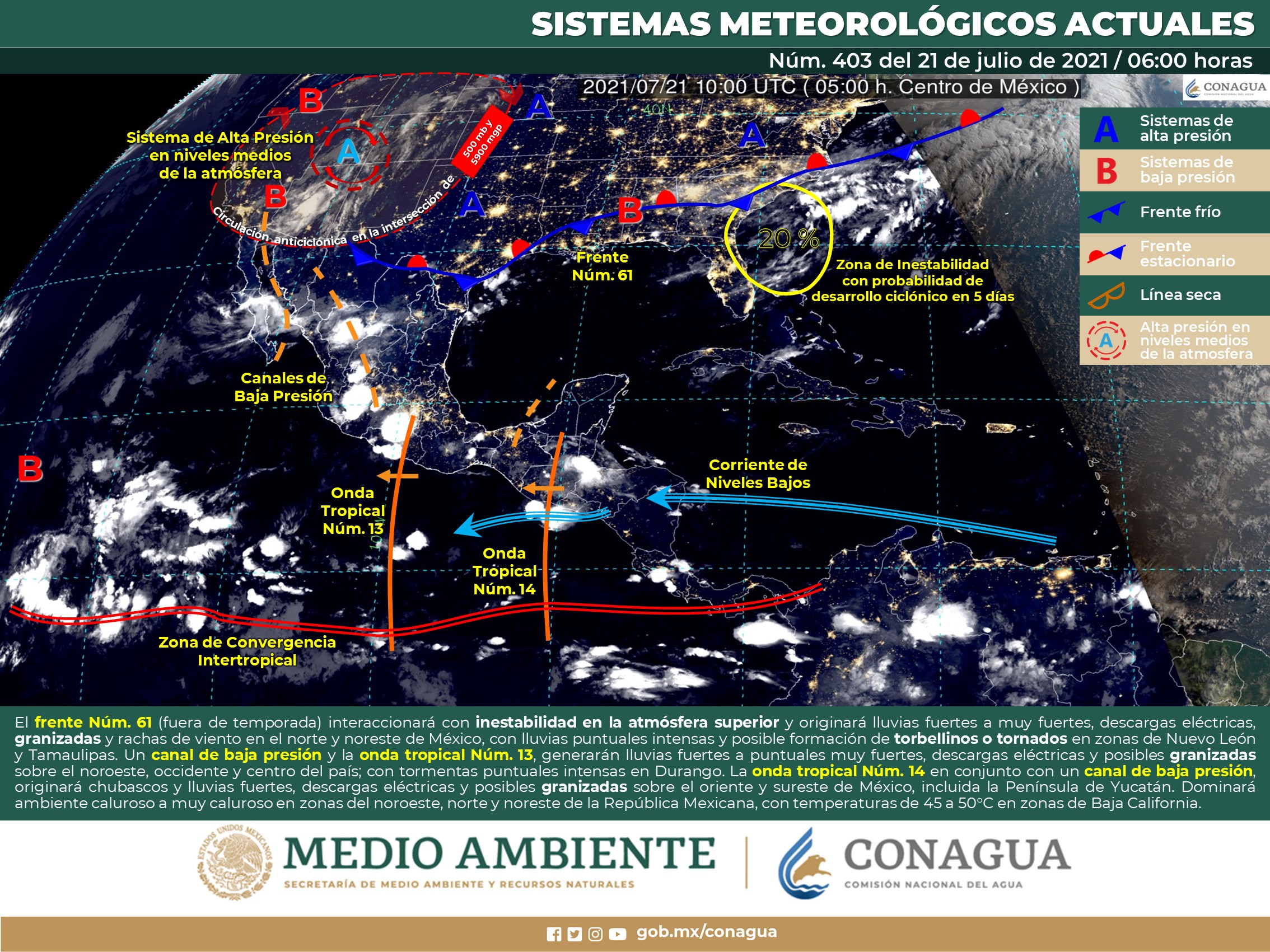 Reporte del clima de hoy miércoles