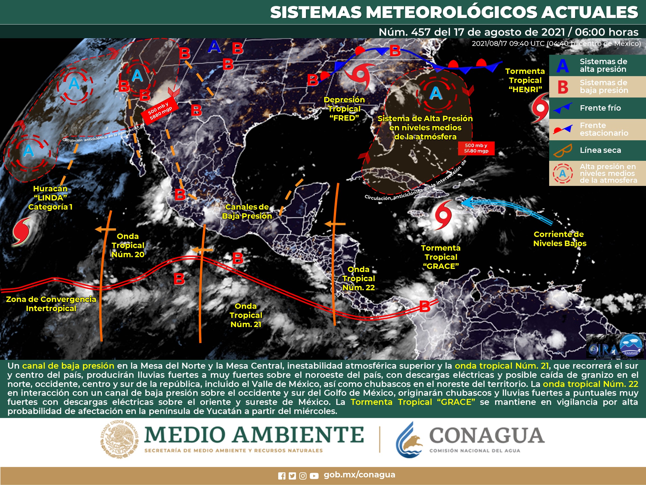 El estado del clima nacional para hoy martes