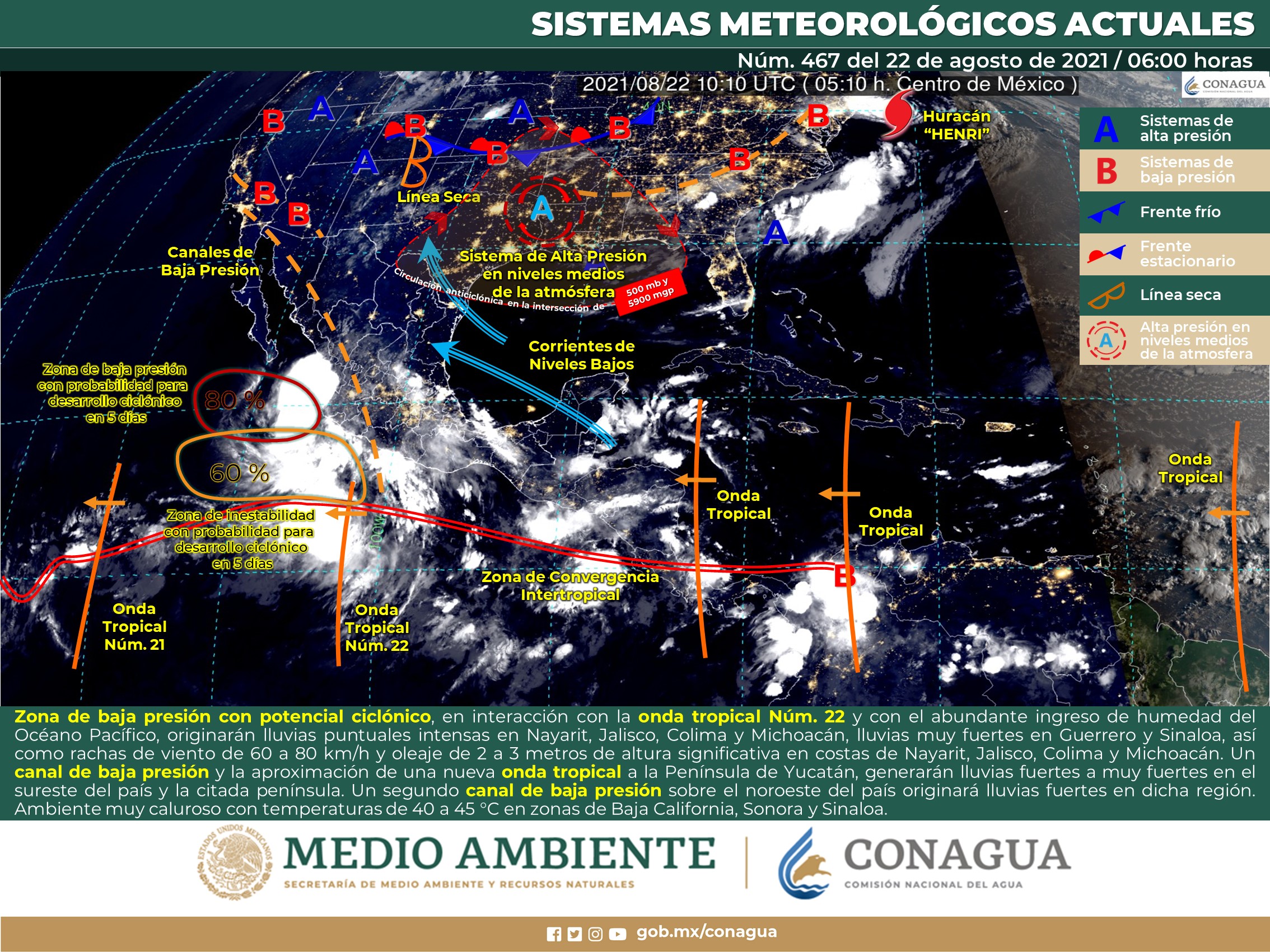 Estado del meteorológico nacional para hoy