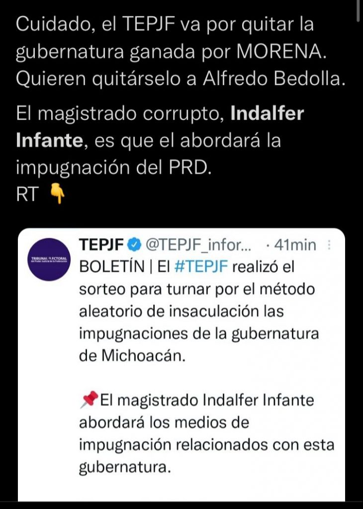 Impugnación elección Michoacán magistrado servil