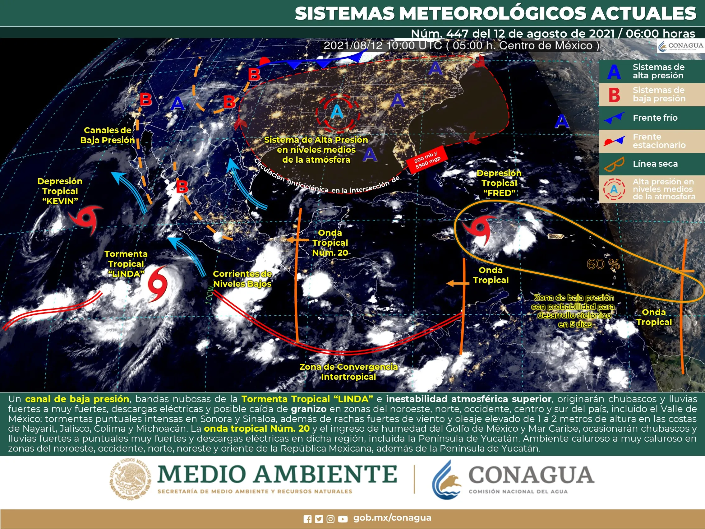 Pronóstico meteorológico para hoy jueves