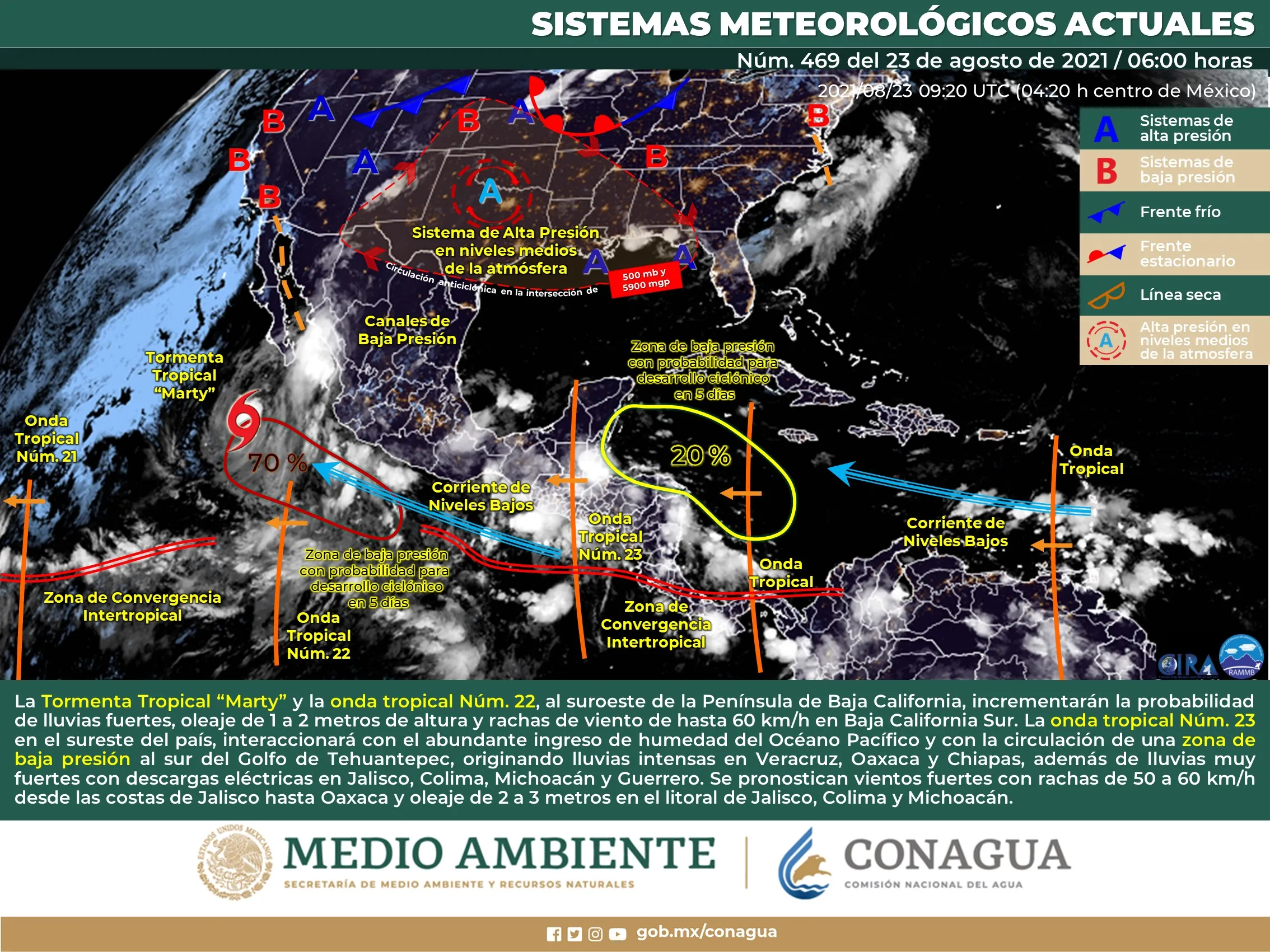 Pronóstico para este lunes del meteorológico