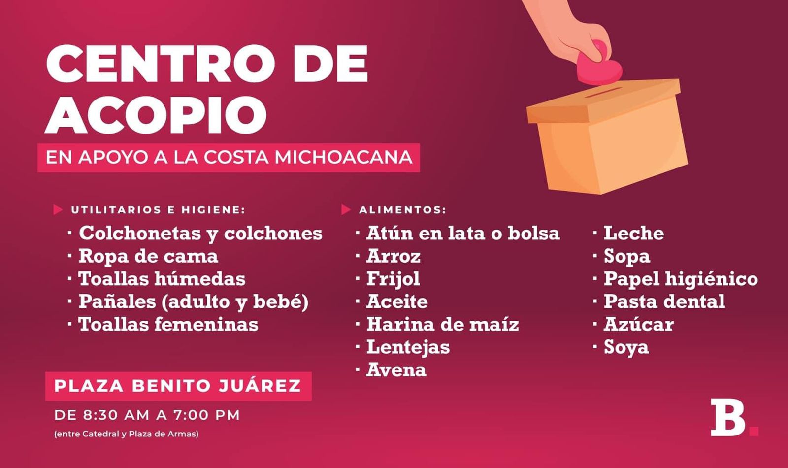 maestros colectas para damnificados en Michoacán