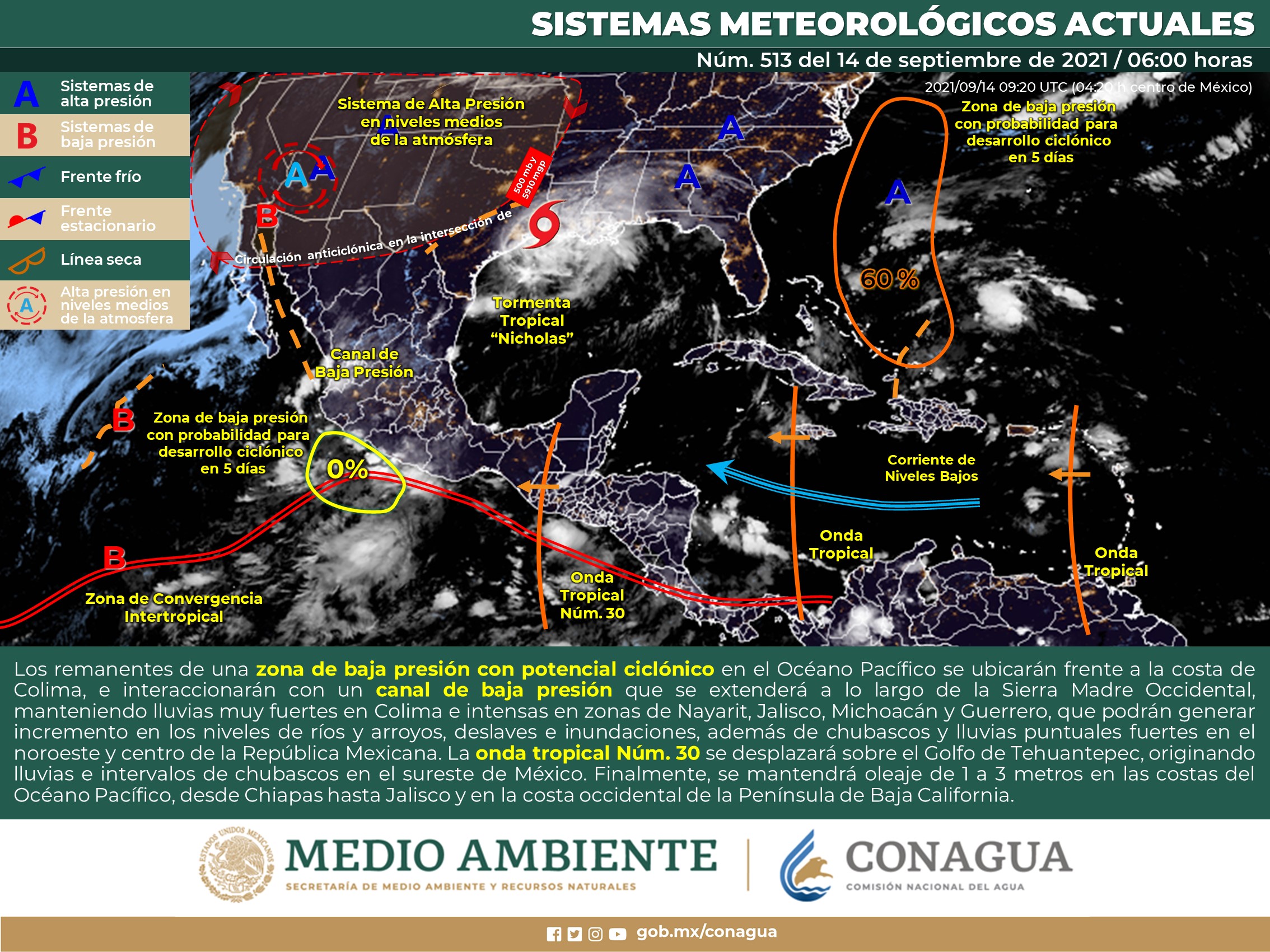 Clima nacional para el día de hoy martes