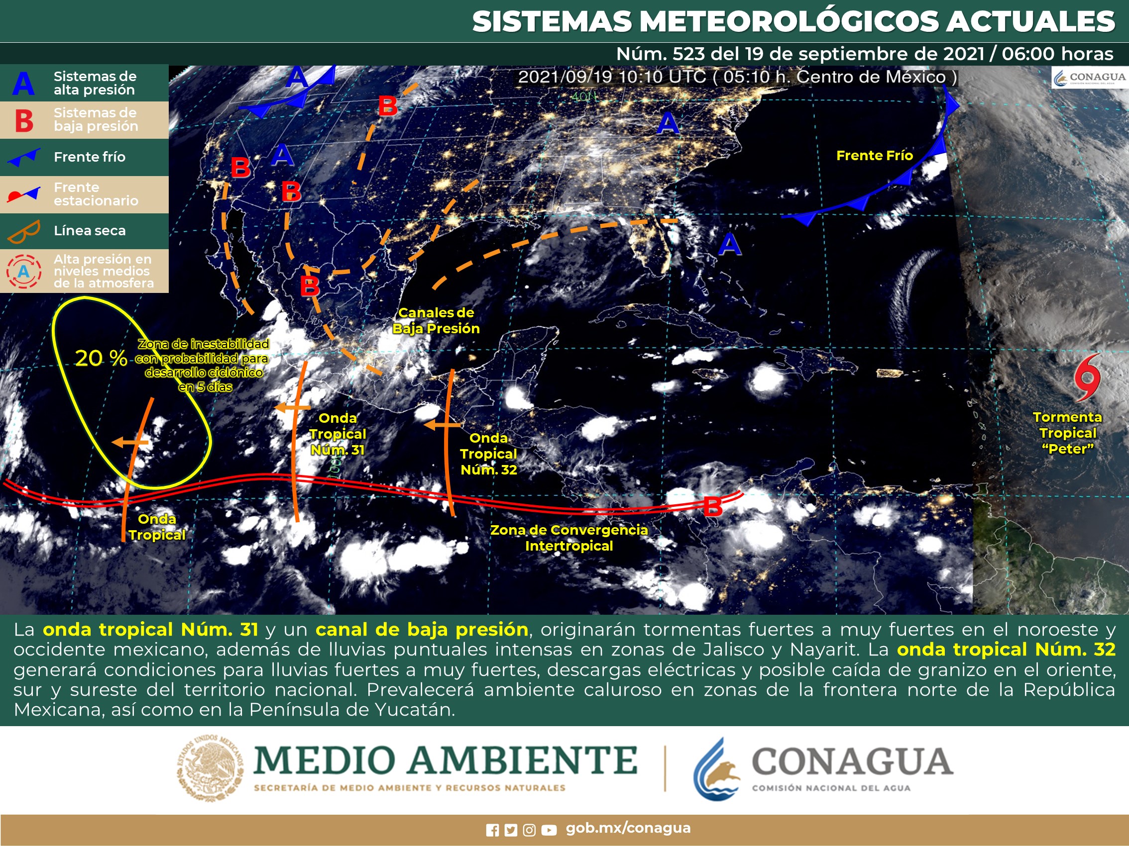 Meteorológico nacional para hoy domingo