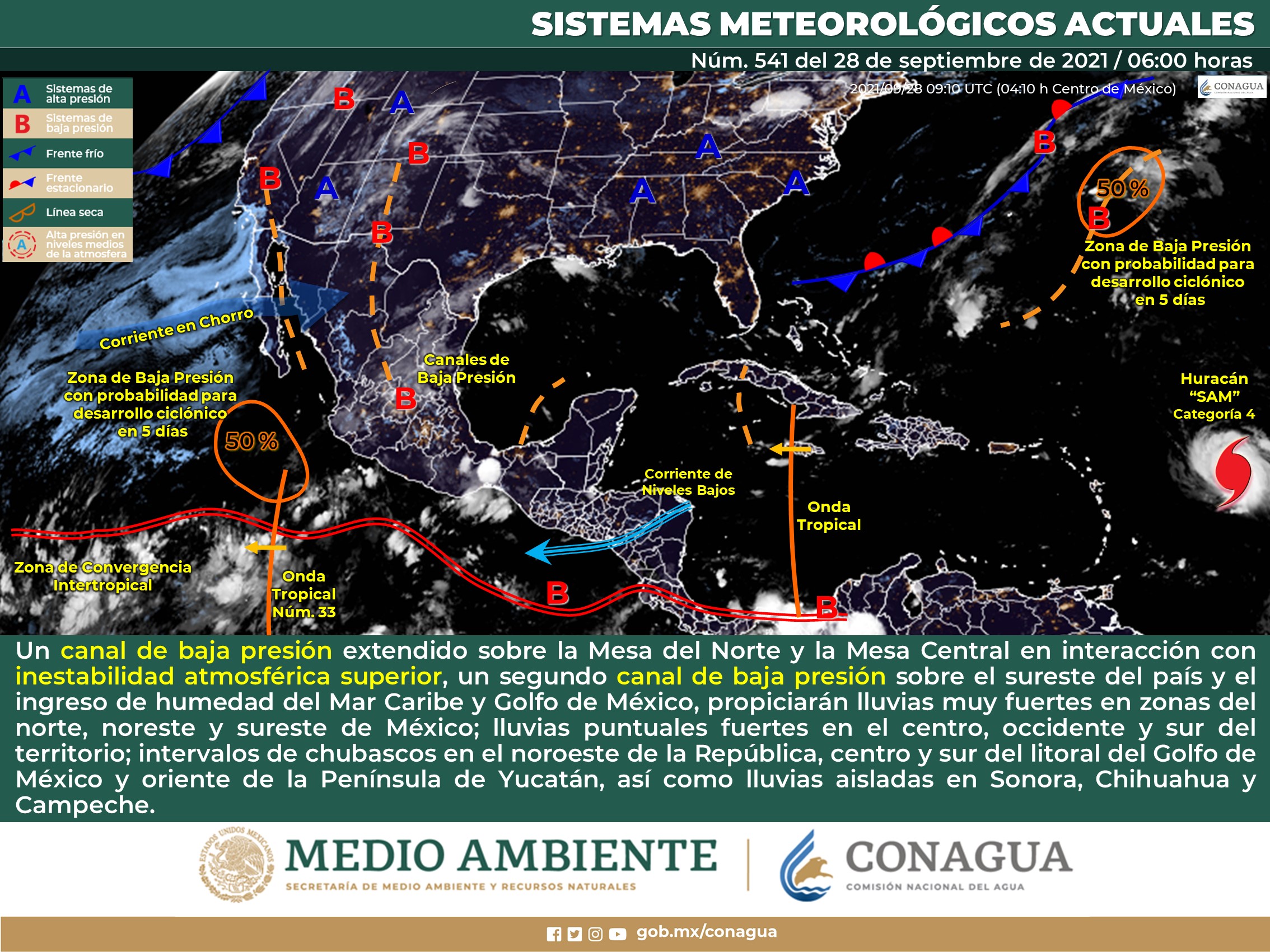 Pronóstico del clima nacional para hoy