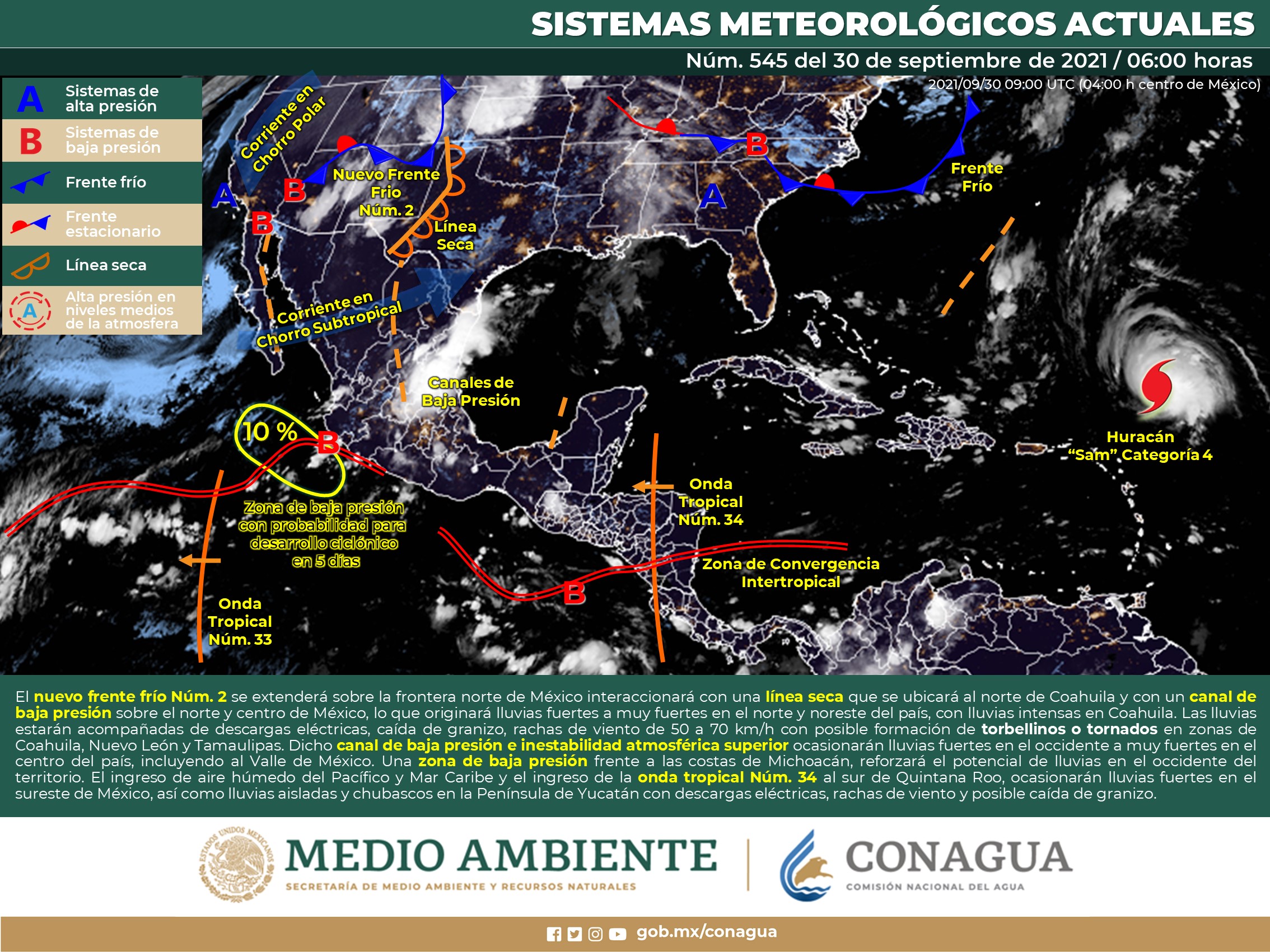 Pronóstico del clima para este jueves