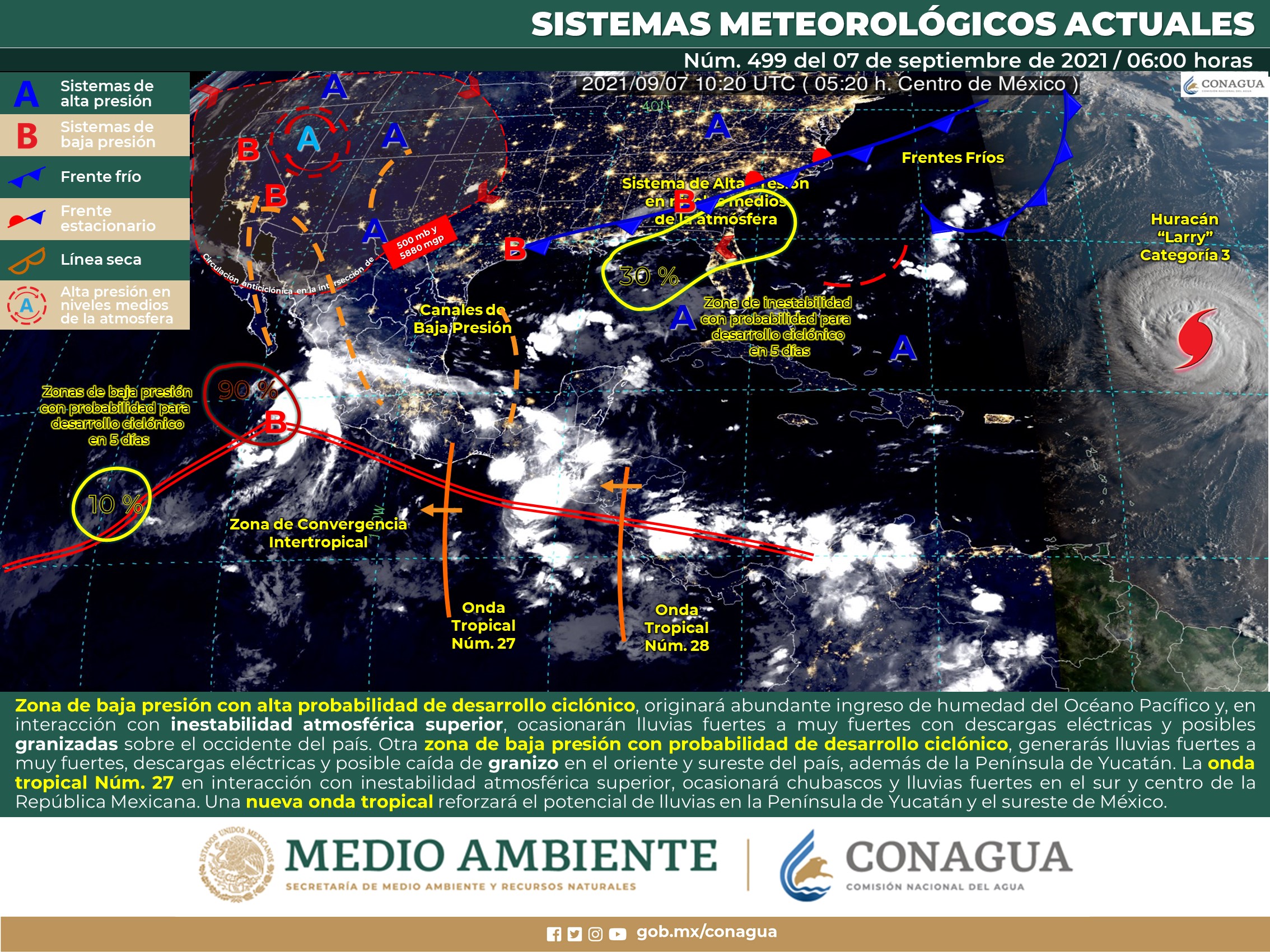 Pronóstico nacional del clima para este martes