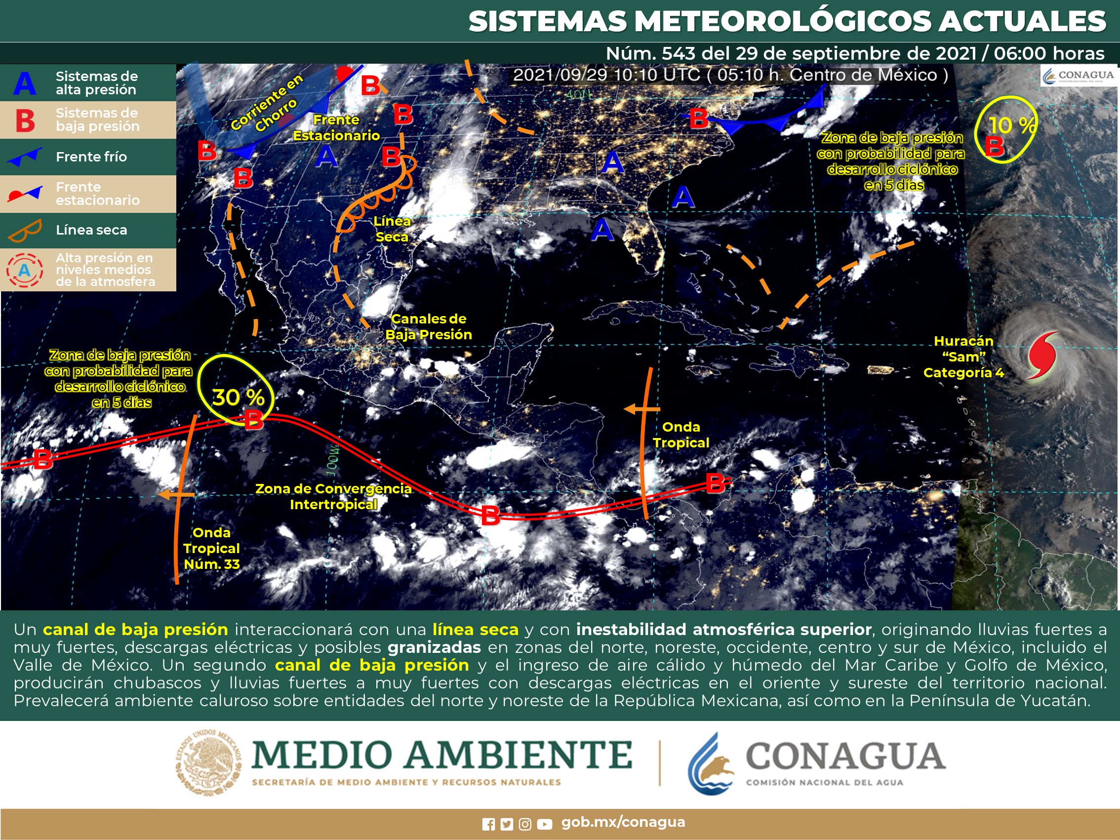 Pronóstico para hoy del clima nacional