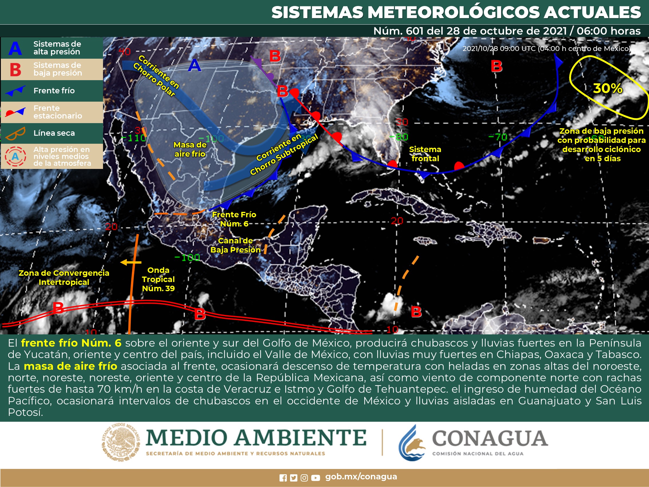 Meteorológico nacional de este día jueves