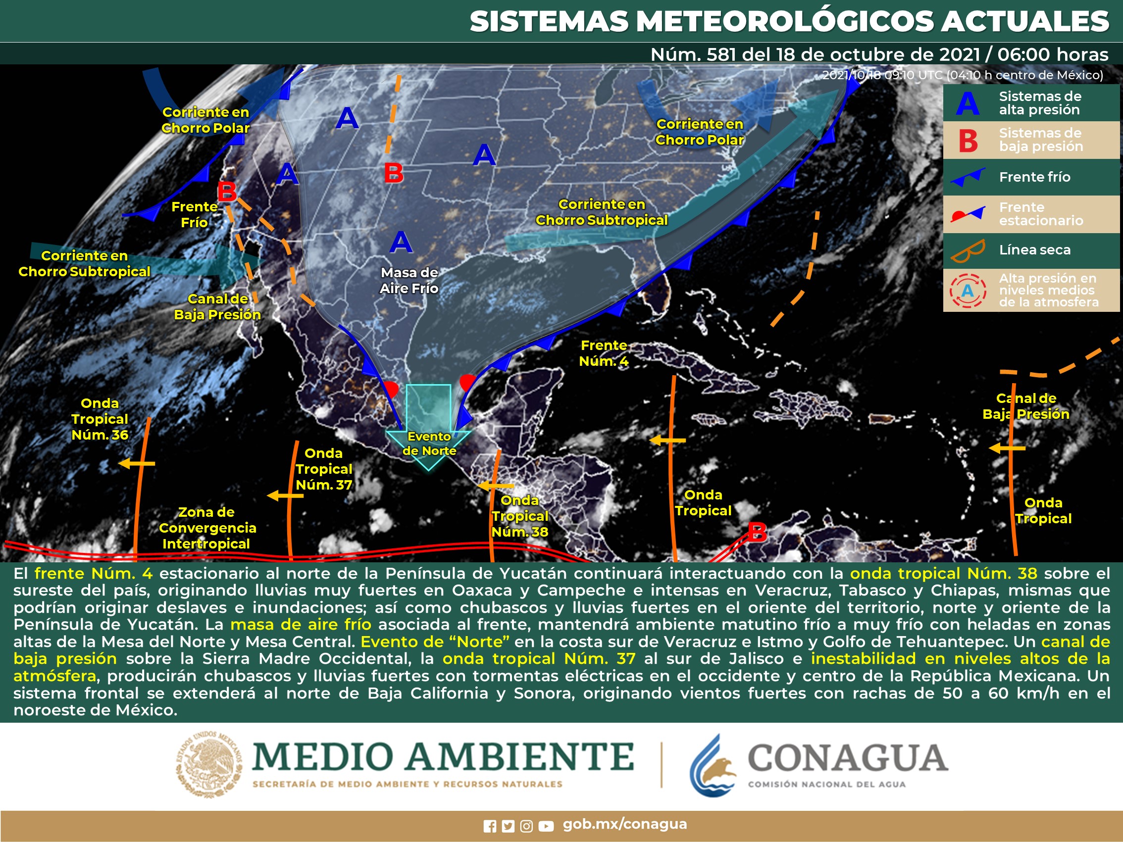 Meteorológico nacional para el día de hoy lunes