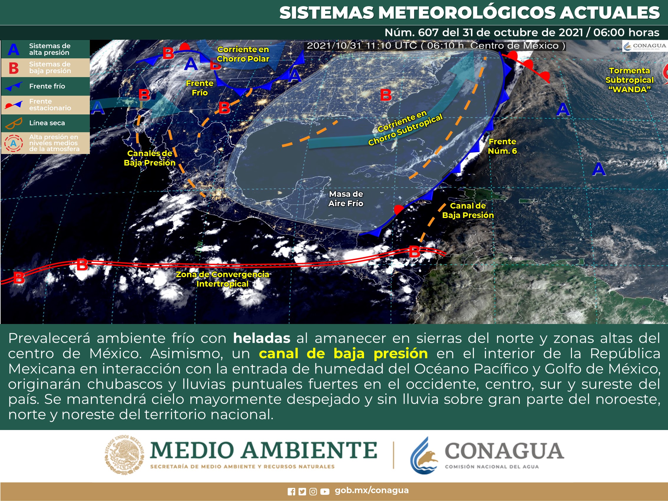 Pronóstico nacional del meteorológico de este domingo