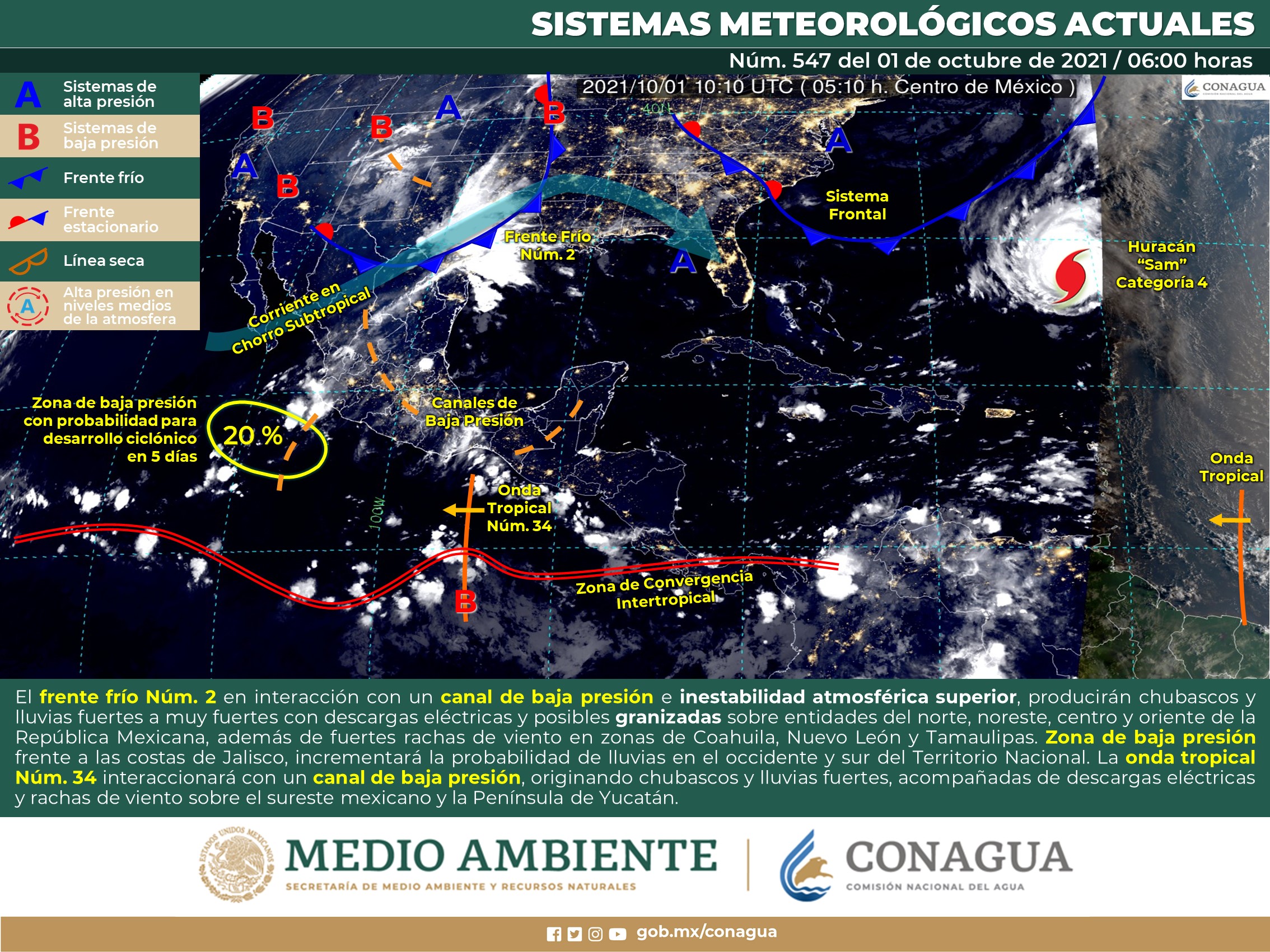 Reporte nacional del clima de hoy viernes