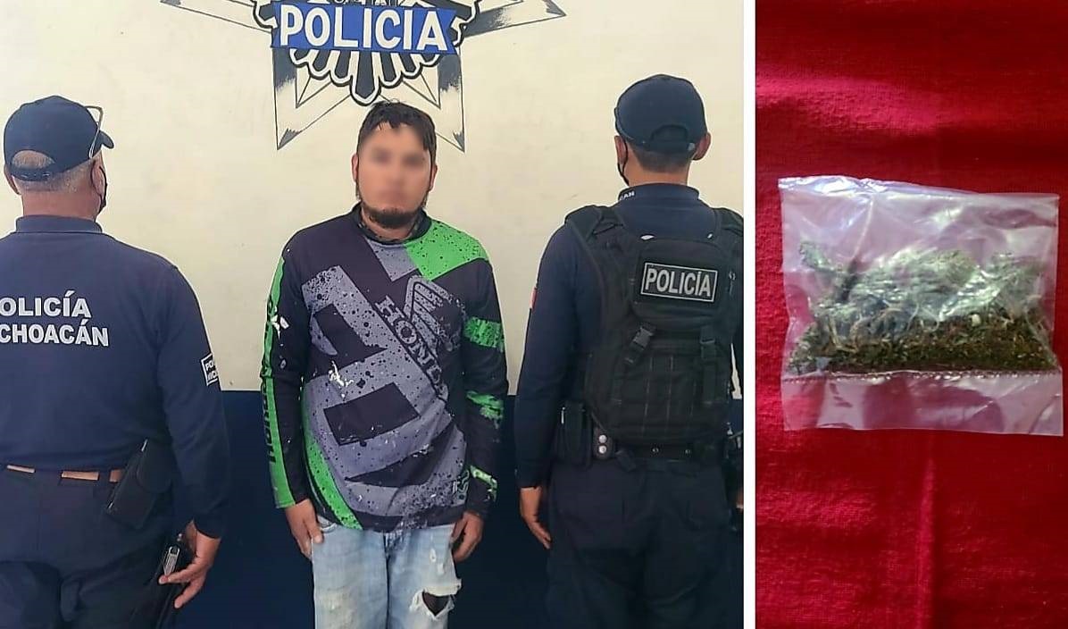 Después de una persecución atrapan a un sujeto con droga