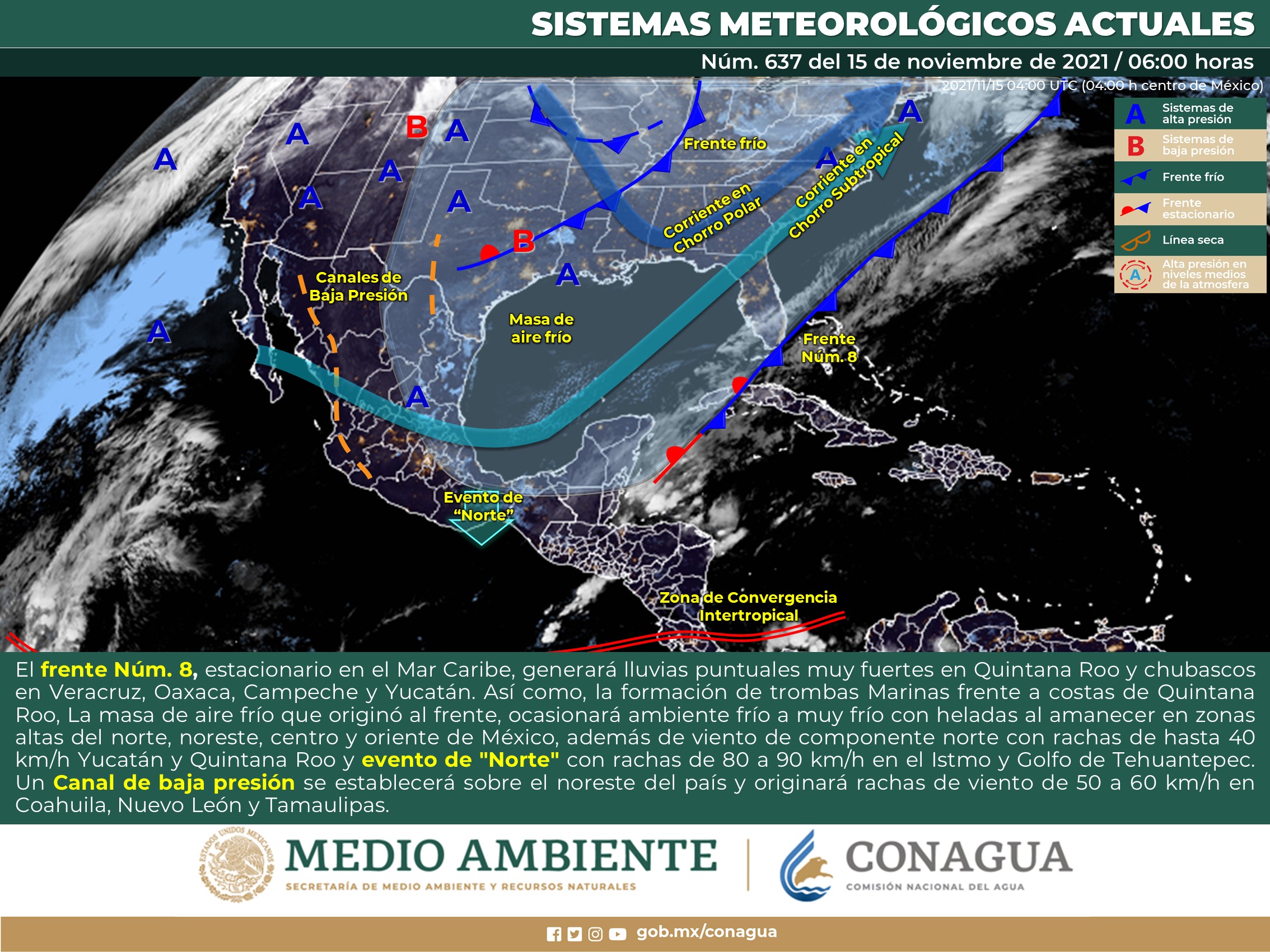 Pronóstico del meteorológico nacional de este lunes