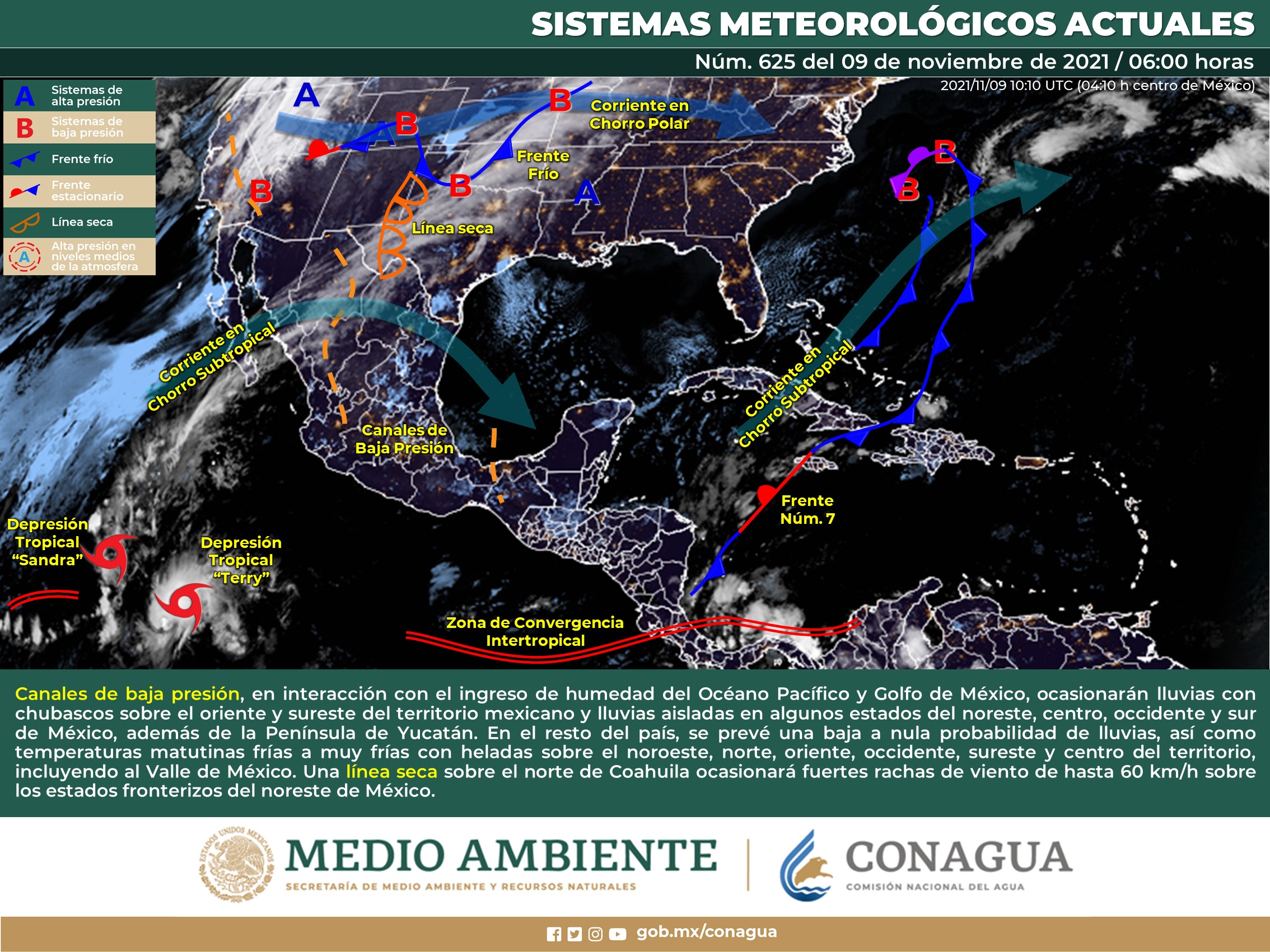 Pronóstico nacional del clima para hoy martes