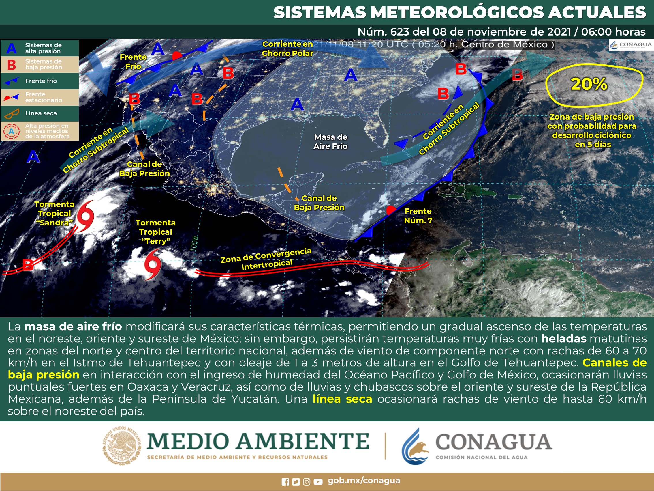 Reporte de este lunes del meteorológico nacional