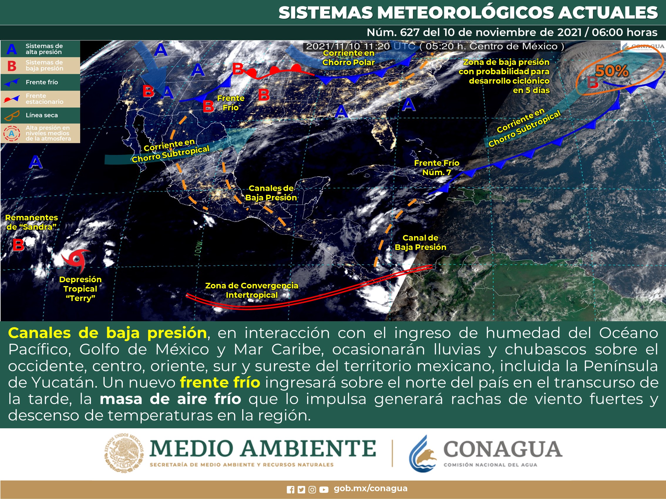 Reporte del clima nacional de este miércoles