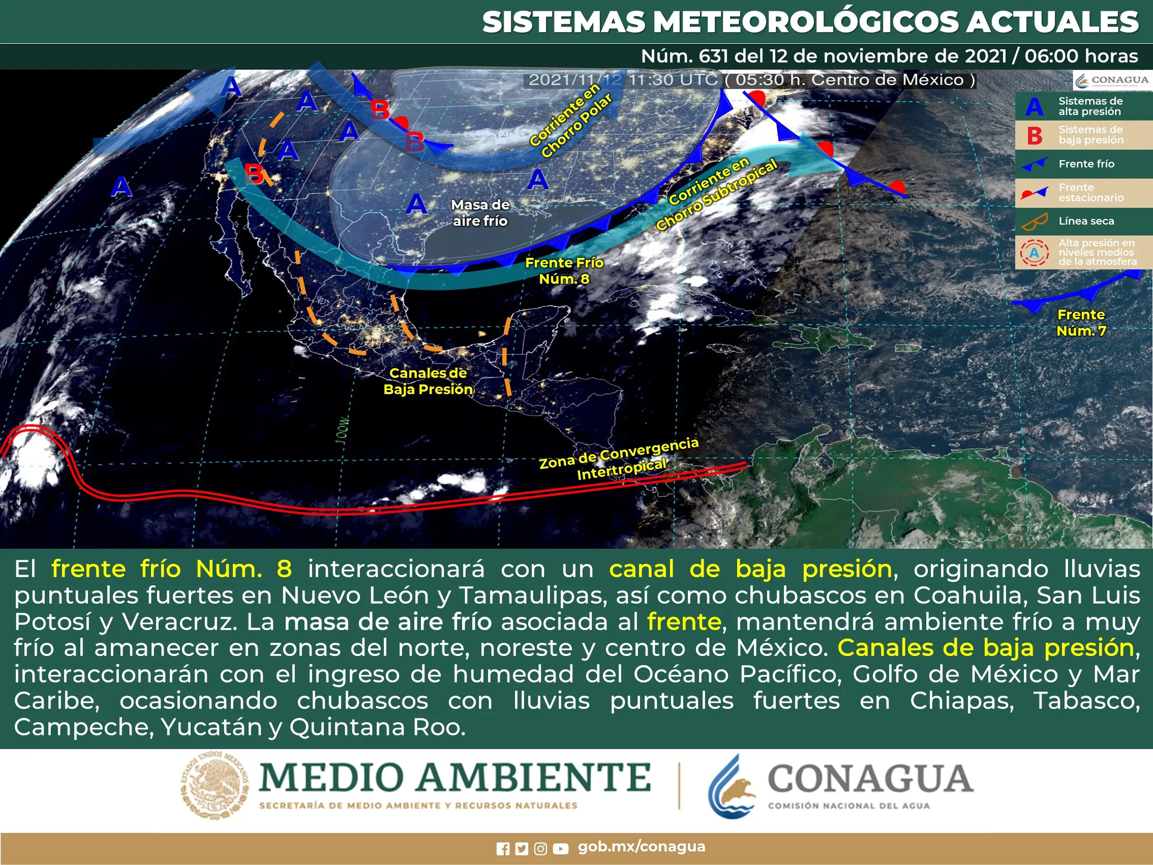 Reporte del clima nacional de este viernes