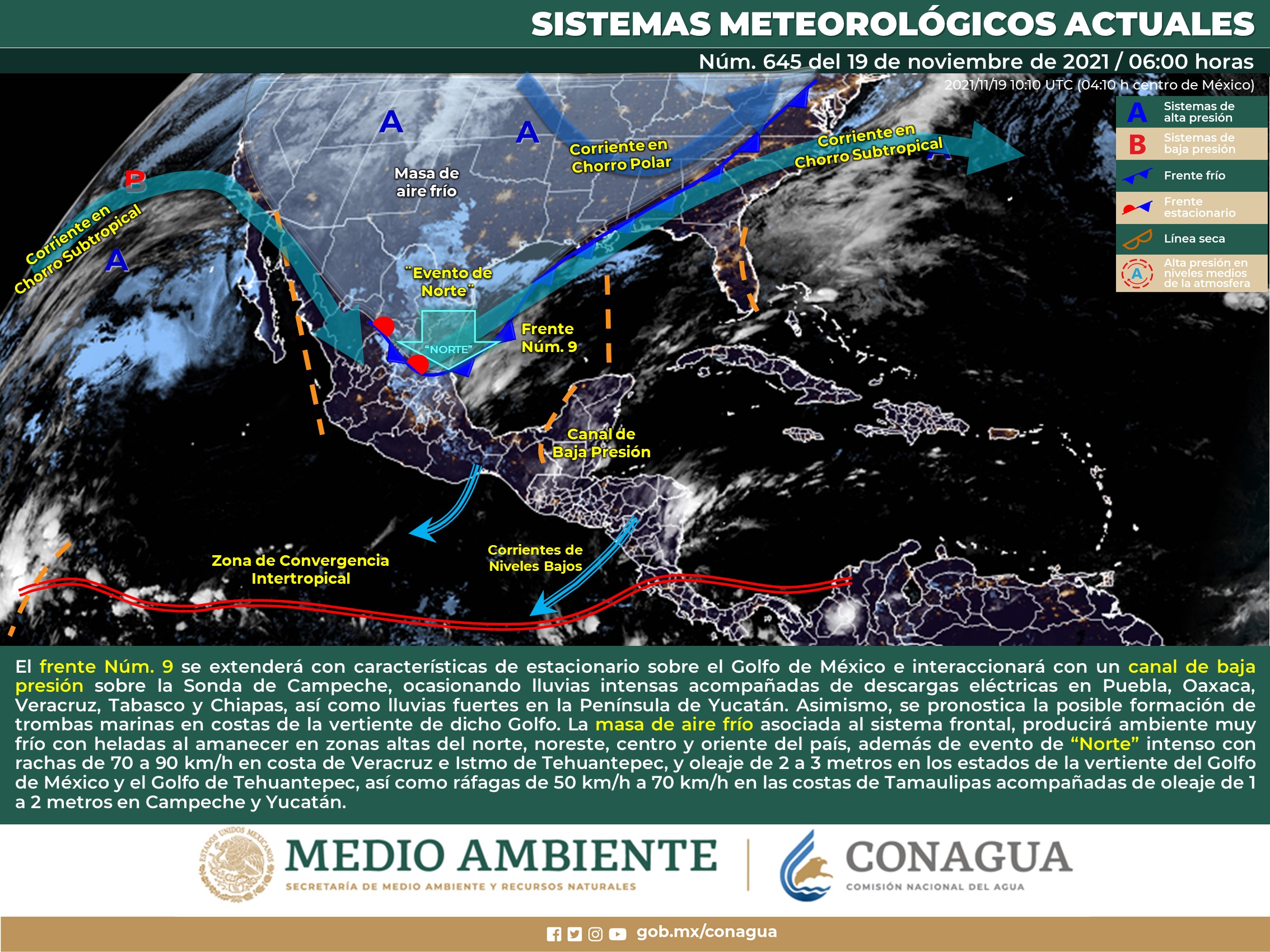 Reporte del clima para este día viernes