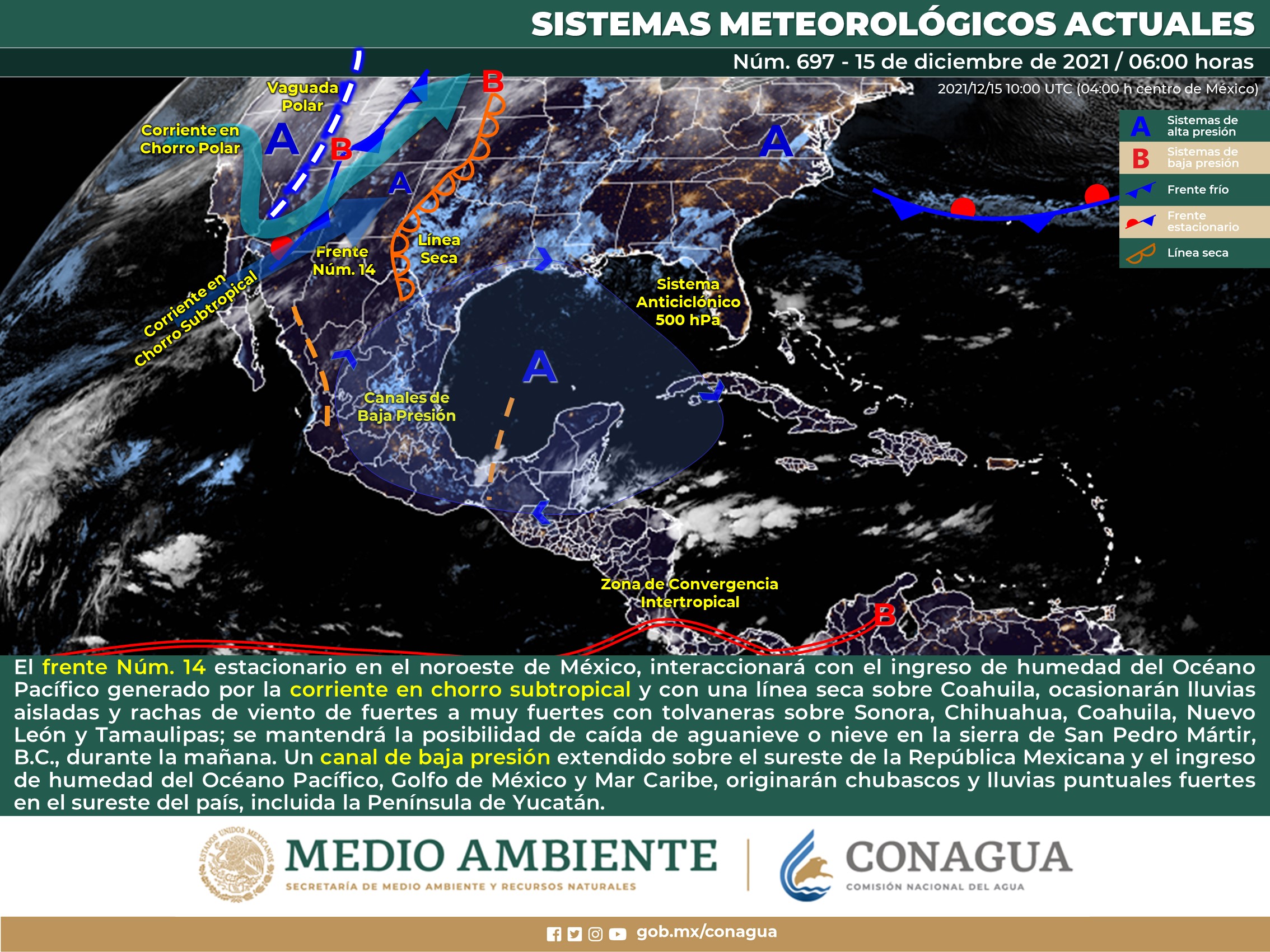 Pronóstico nacional del clima para hoy miércoles