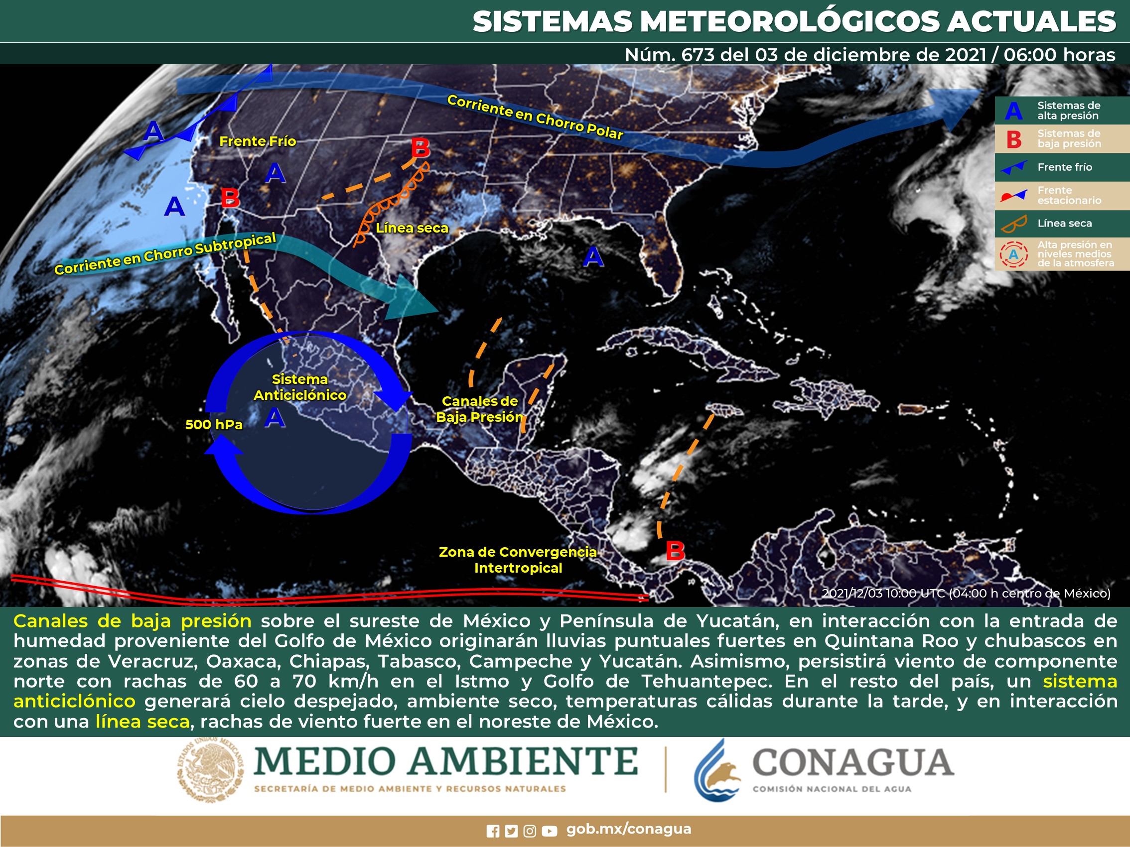 Reporte nacional del clima de este día viernes