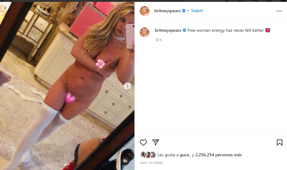 Britney Spears posa desnuda para celebrar su libertad