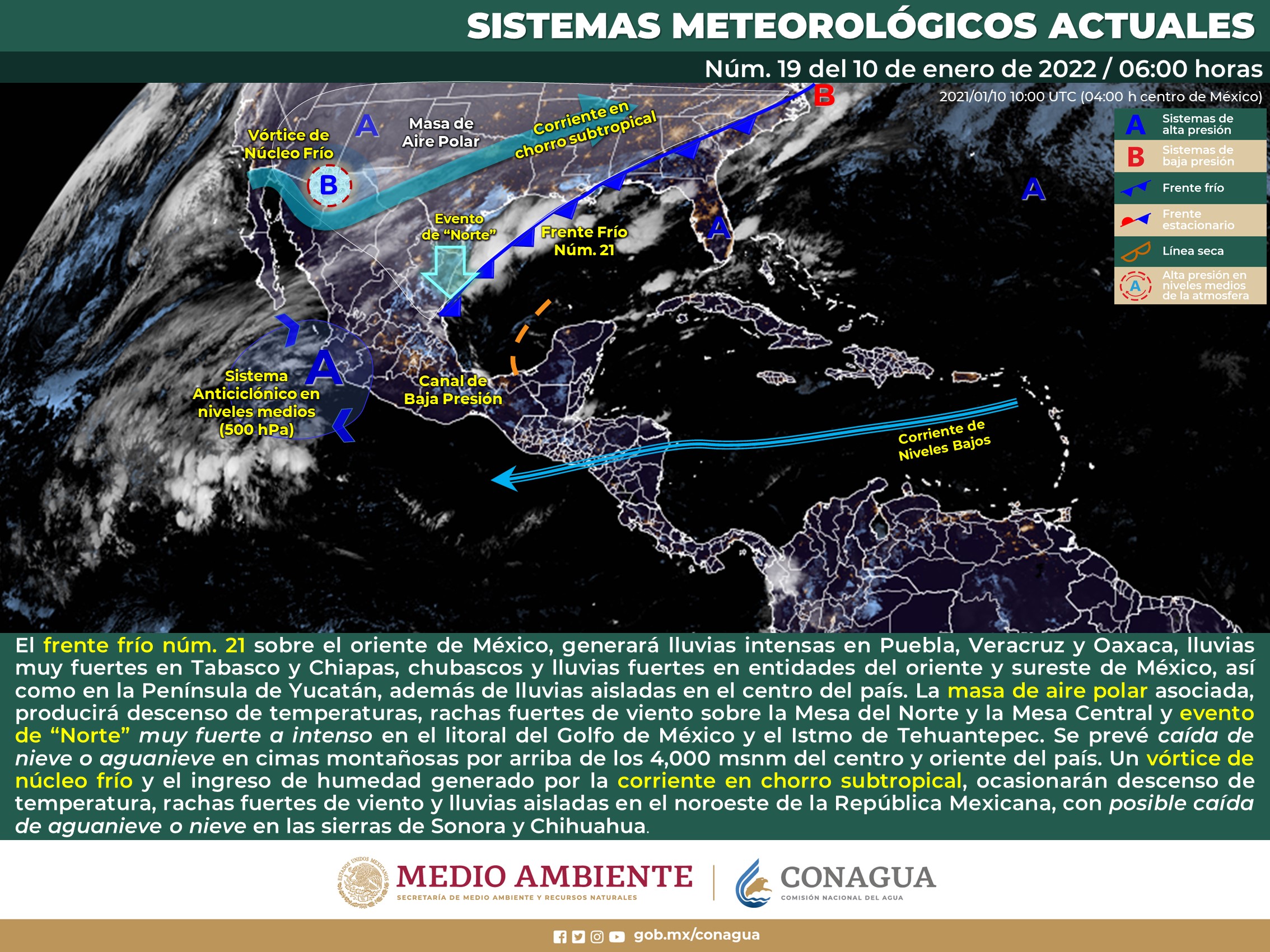 Meteorológico nacional para este día lunes