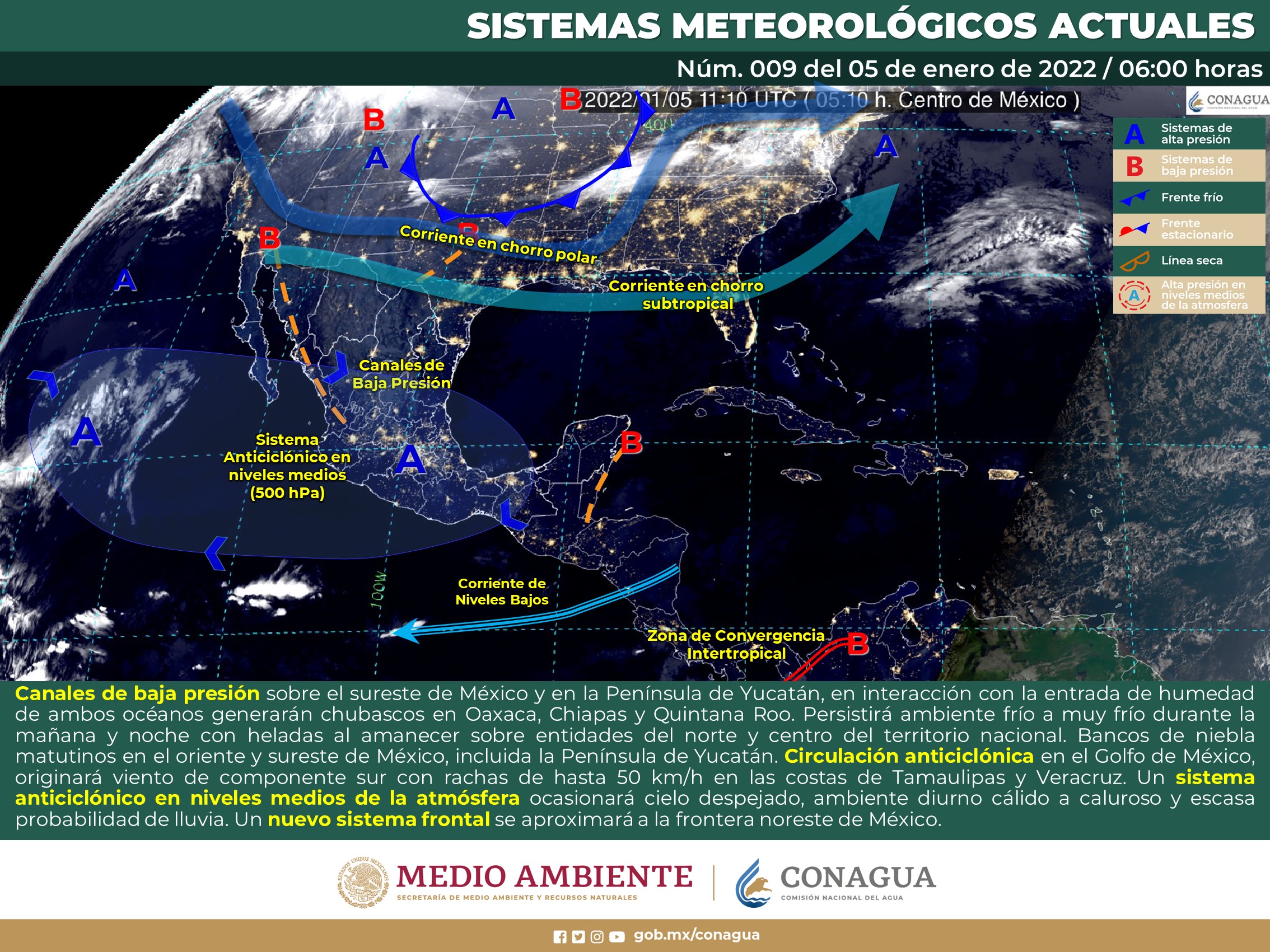 Meteorológico nacional para este día miércoles