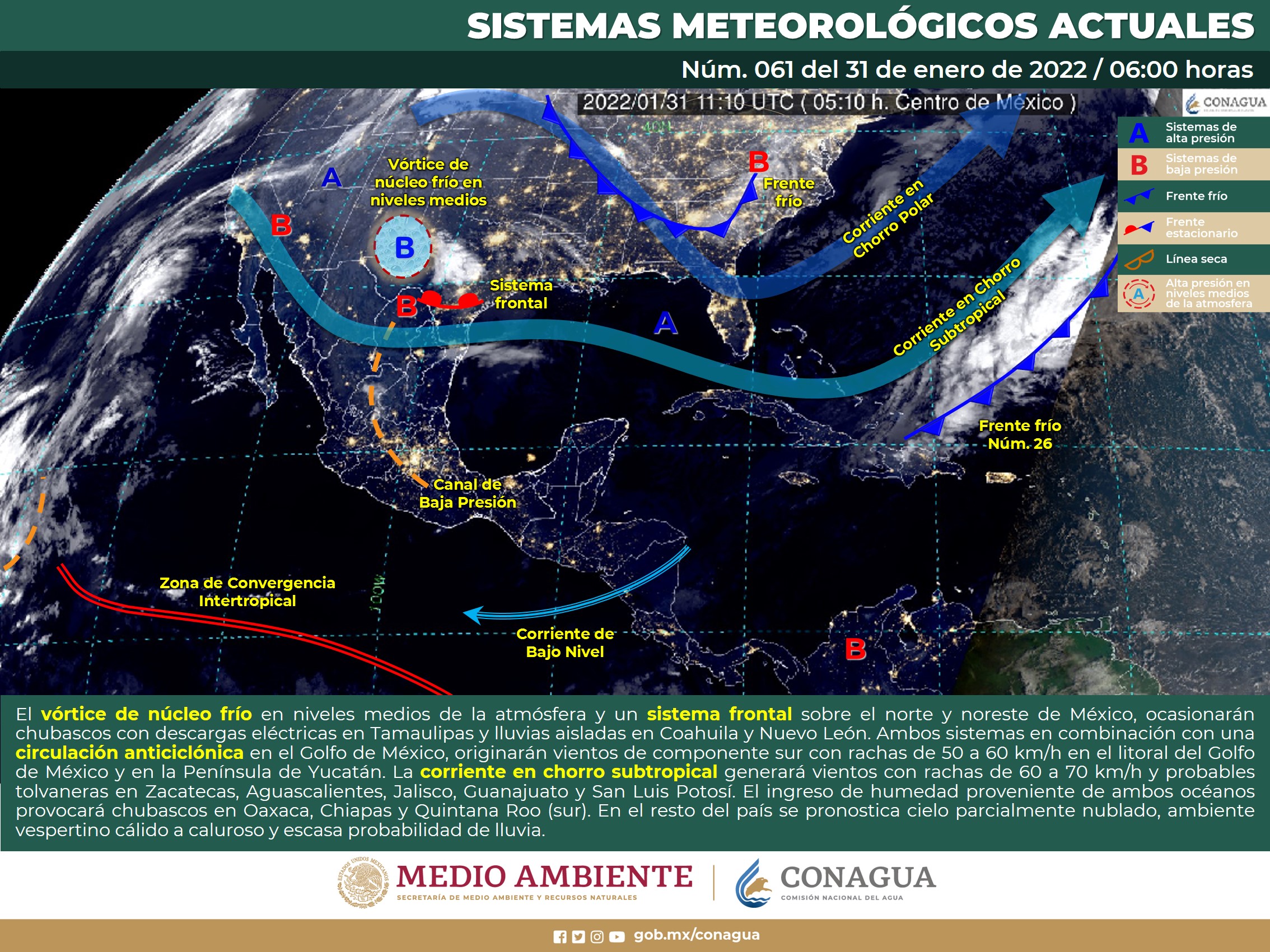 Pronóstico del clima nacional para este lunes