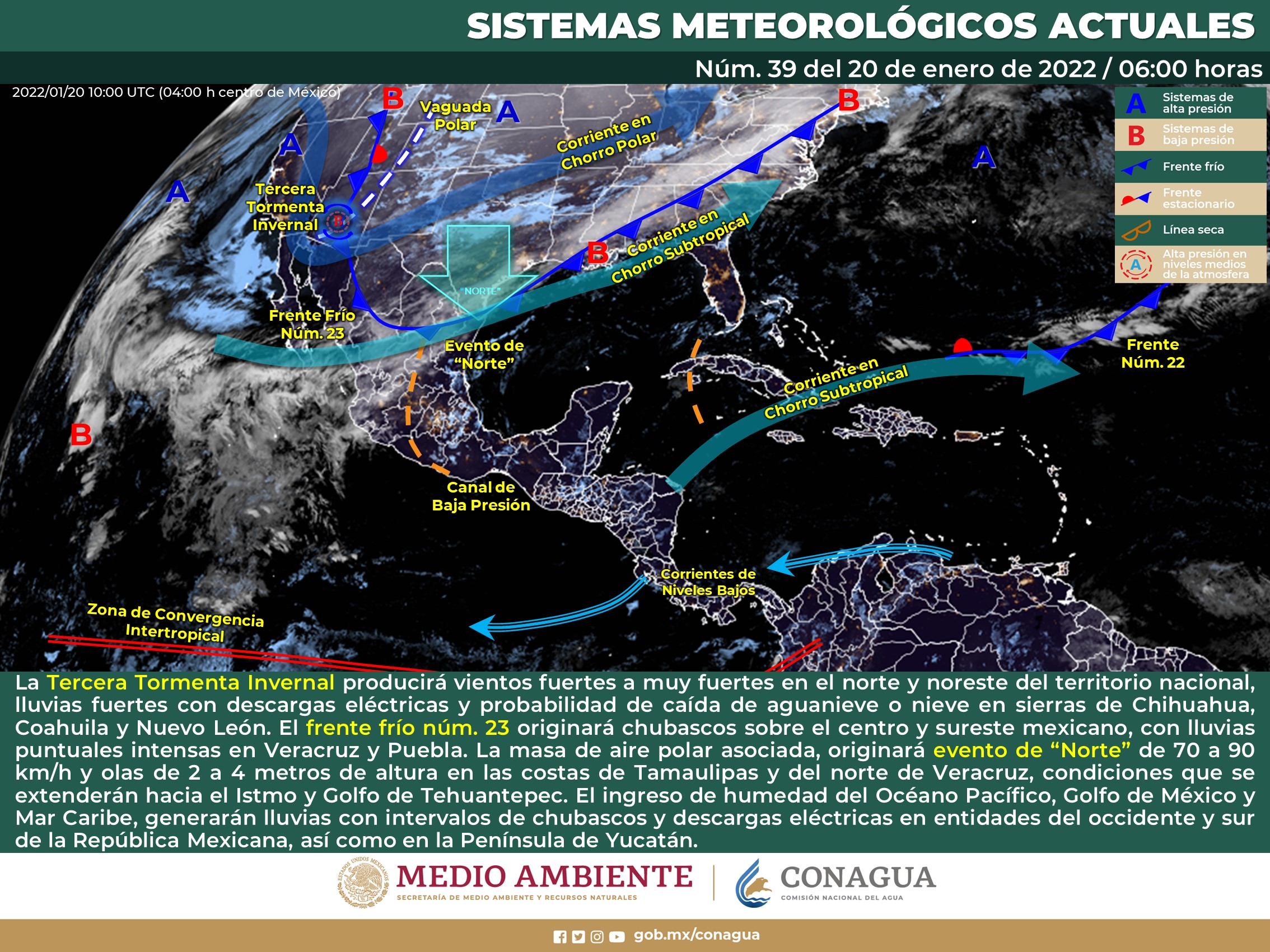 Pronóstico del meteorológico nacional para hoy jueves