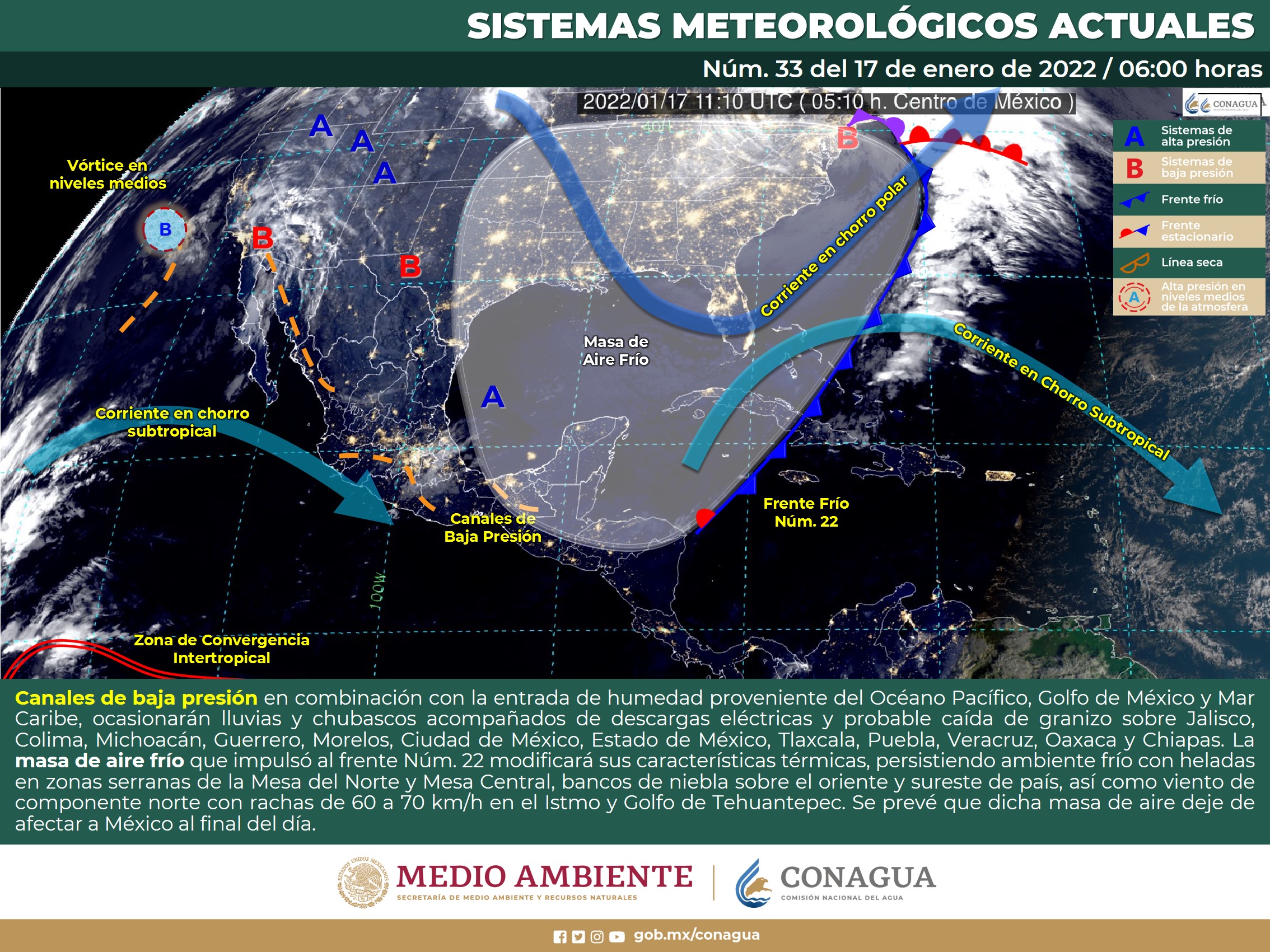 Pronóstico nacional del clima para hoy lunes