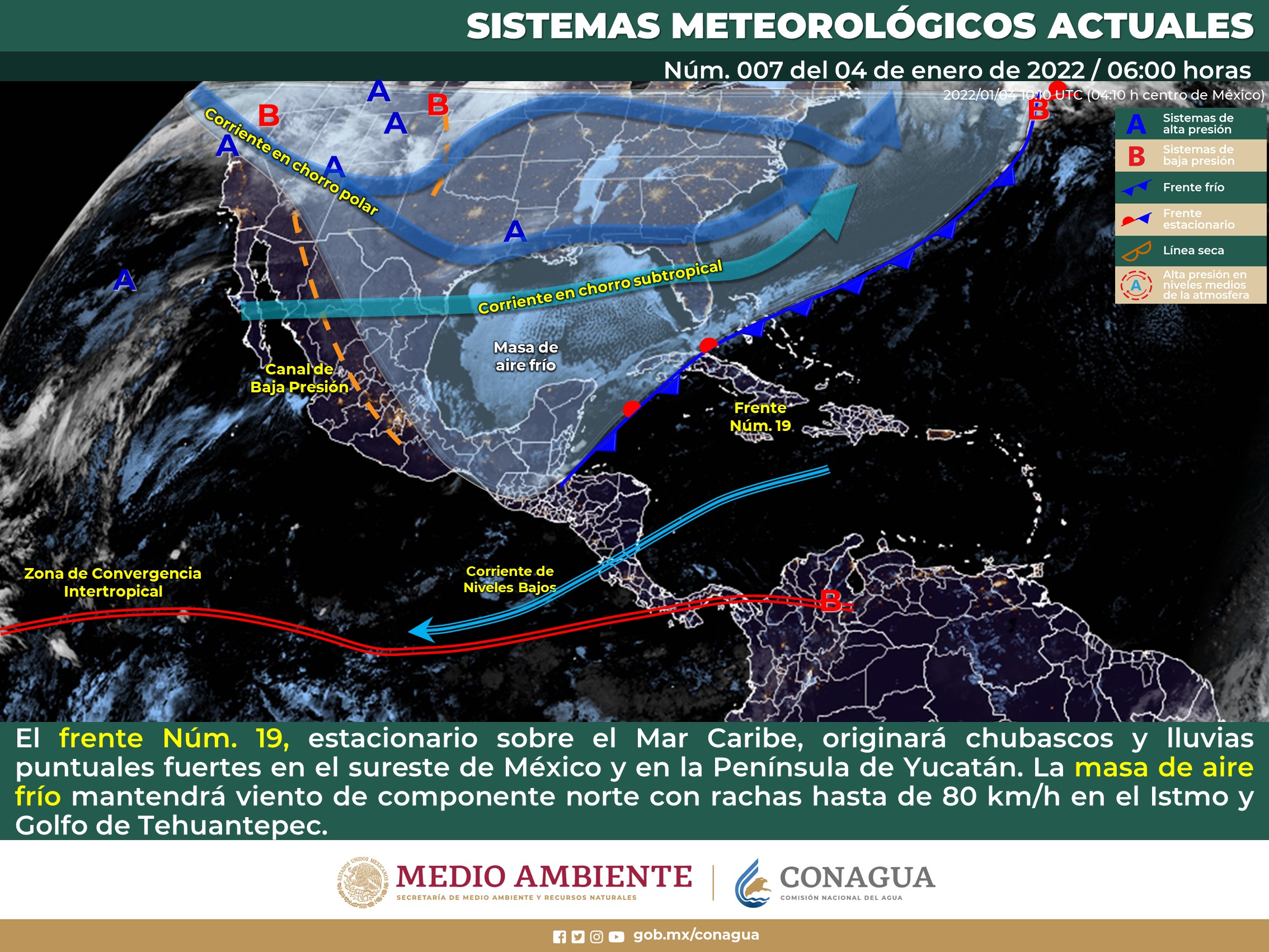 Pronóstico nacional del clima para hoy martes