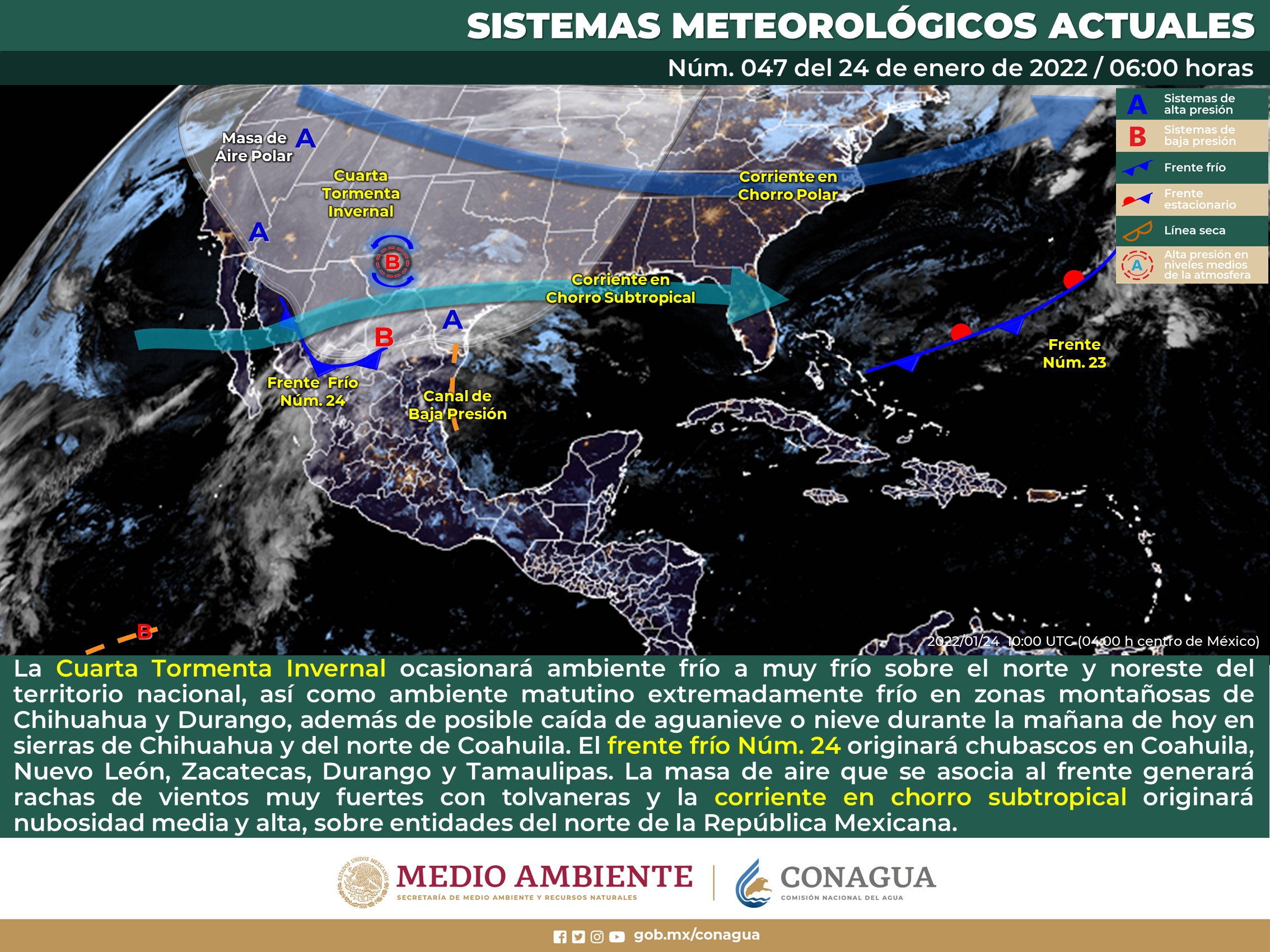 Pronóstico nacional del meteorológico para hoy lunes