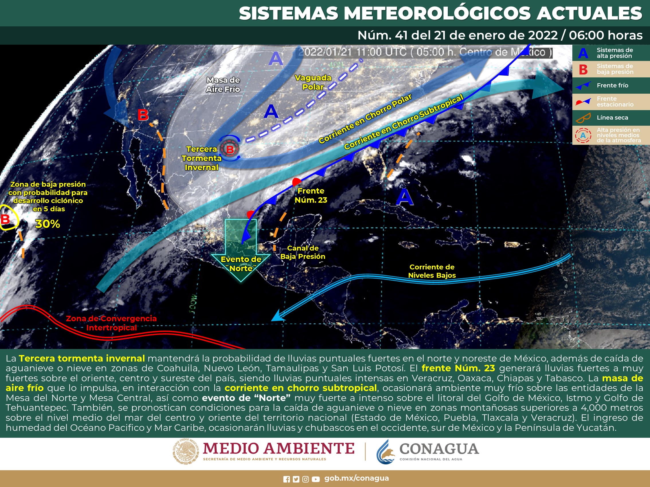 Reporte de este viernes del meteorológico nacional