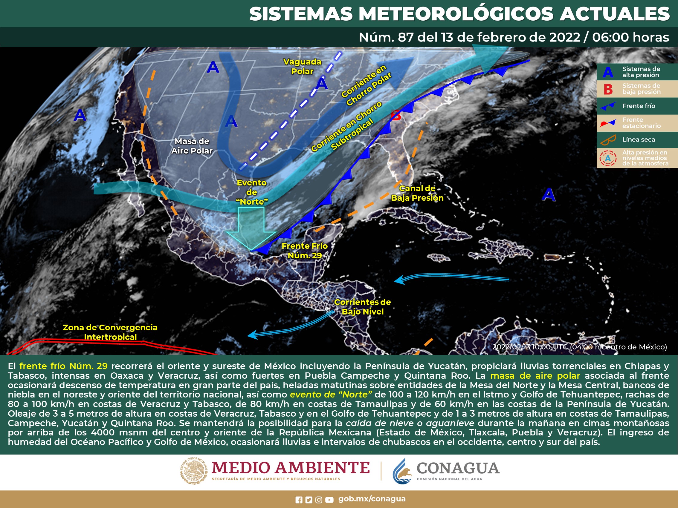 Pronóstico de este domingo del meteorológico nacional