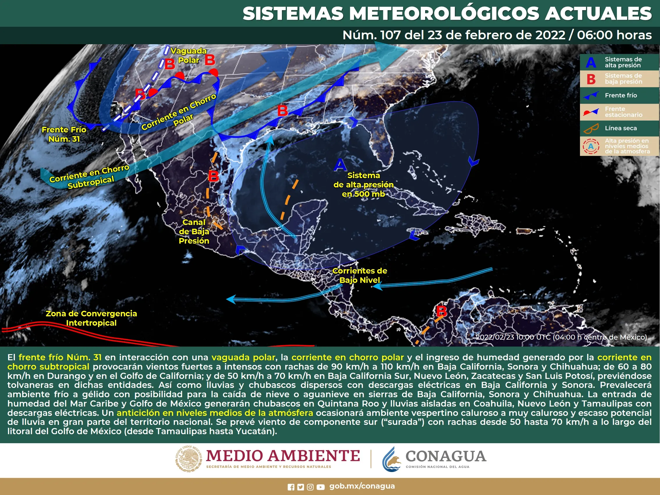 Pronóstico del clima para este día miércoles